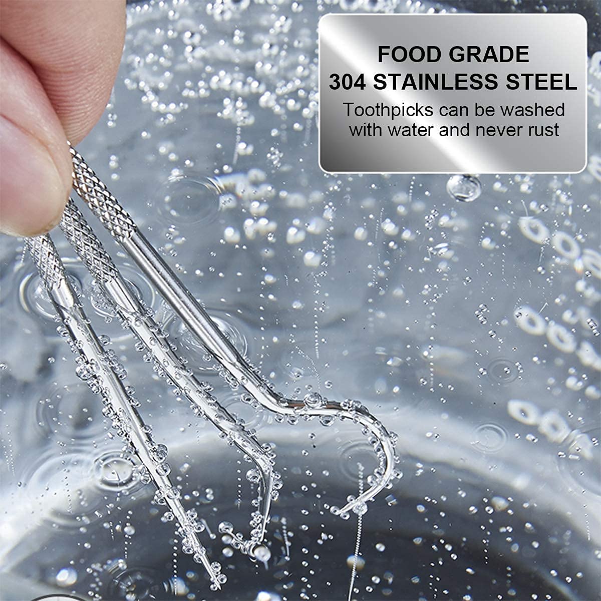 5 Pieces 2 Set Portable Metal Toothpicks,Pocket Titanium Toothpick Stainless Steel Toothpick Reusable Toothpicks Holder For Outd