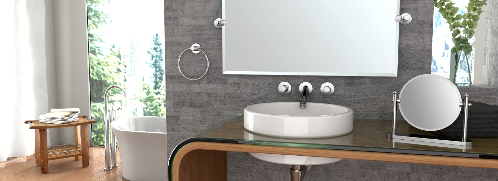 Gatco 4680 Channel Towel Bar, 24-Inch, Chrome