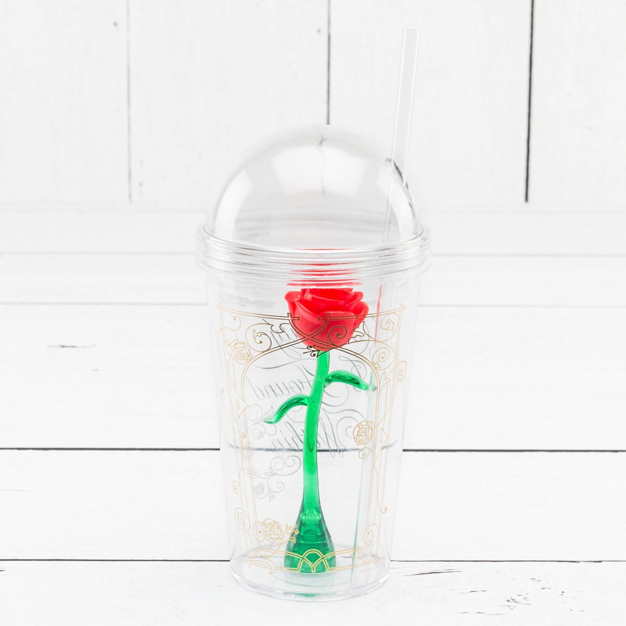Zak Designs Beauty And The Beast Kid'S Tumbler, 1 Count (Pack Of 1), Red,Green