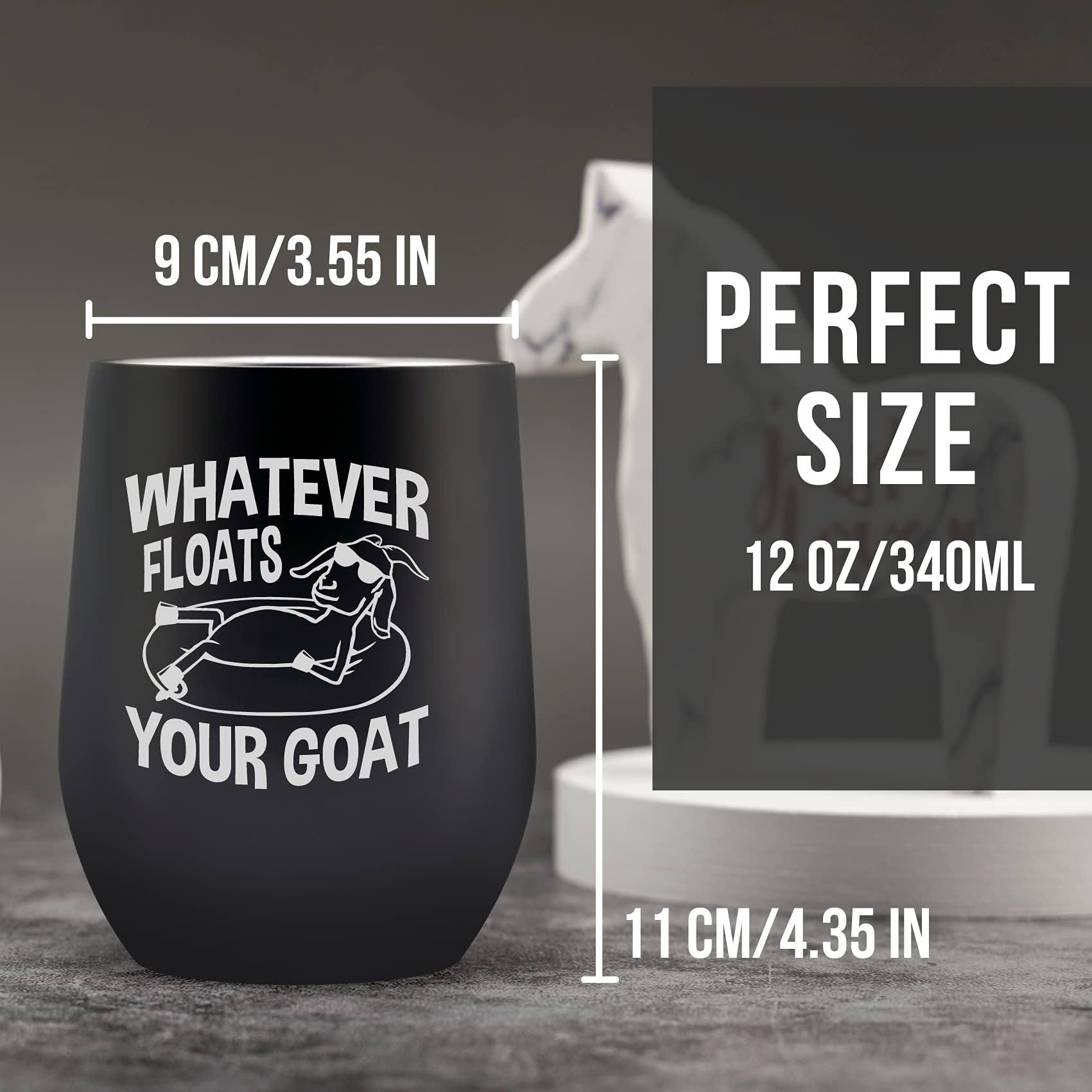 Onebttl Goat Gifts For Goat Lovers, Farm Gifts For Women Men, Funny Goat Cup Gifts, 12 Oz Stainless Steel Insulated Tumbler - Wh
