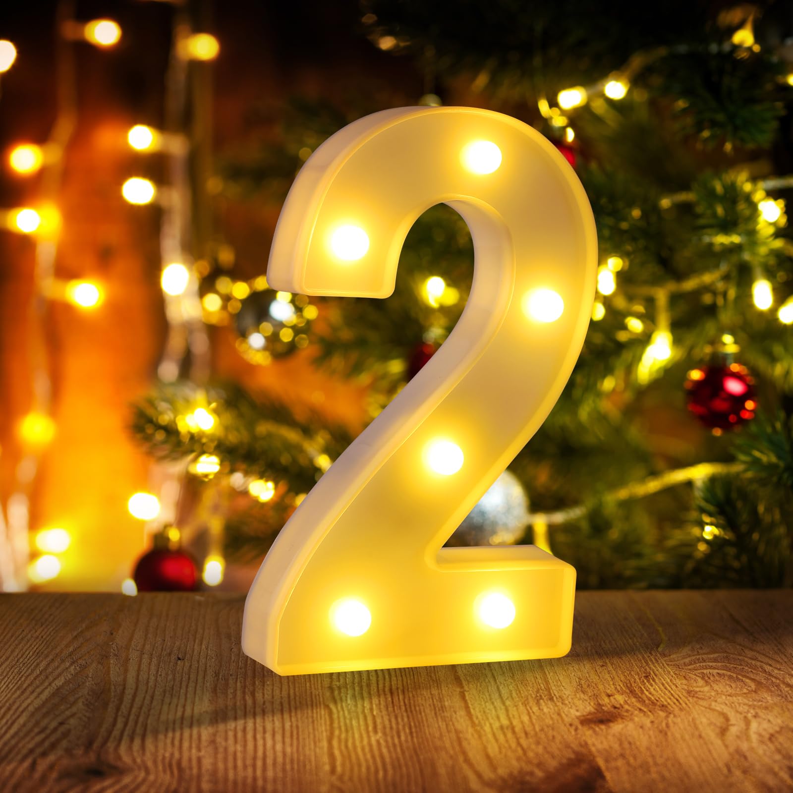 2nd Birthday Decorations for Girls Boys,Two Year Old Birthday Decorations Centerpieces Table,Light Up Numbers 2 Sign Led for Par