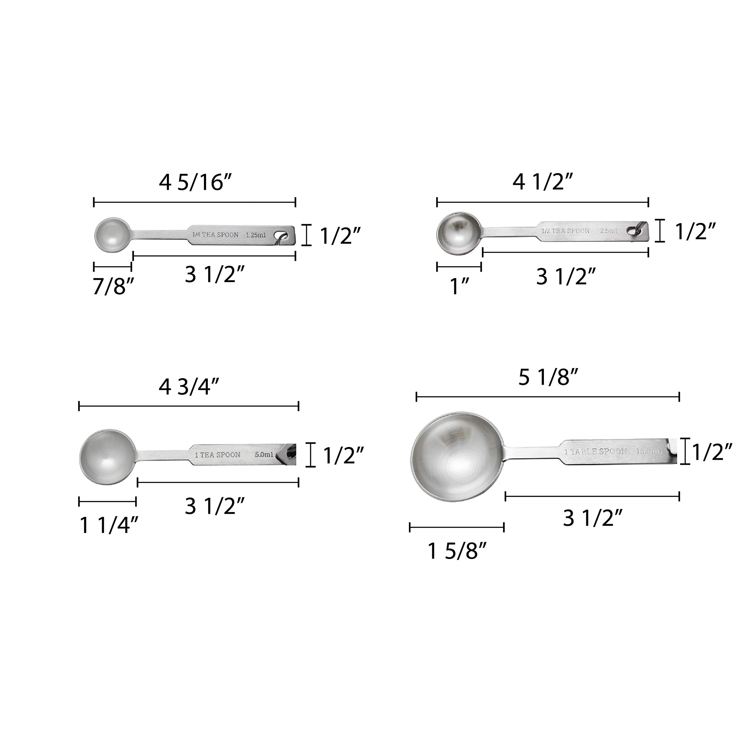 Thunder Group Stainless Steel Heavy Measuring Spoon Set