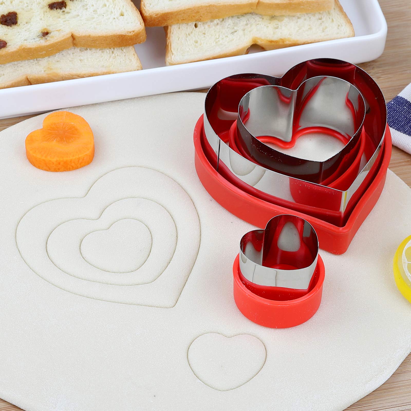 Love Heart Shape Cookie Cutters, Baking Vegetable Shape Cutters, Mini & Medium & Large Cookie Cutters,The Valentines Day Cookie