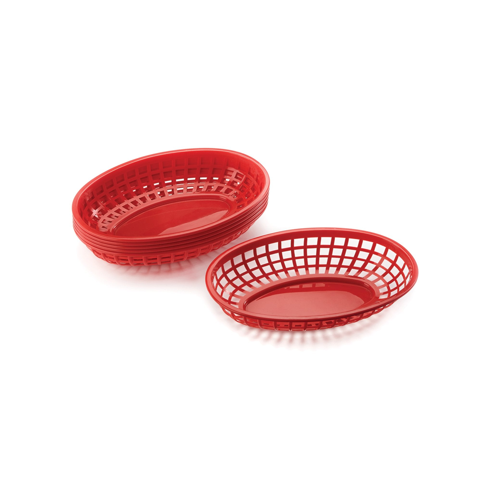 Outset 76185 Pub Food Baskets, Red, 6.25 X 9.5 X 2 Inches, Set Of 6