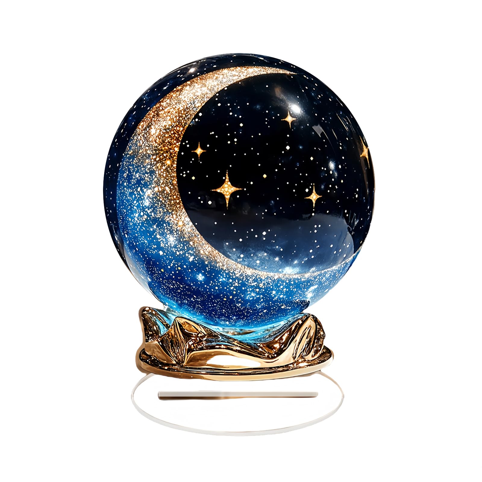 Decorations for Home, Acrylic Decorative Plaque, 2D Printed Mythical Crescent Crystal Ball Pattern Decoration Plaque (Desktop De