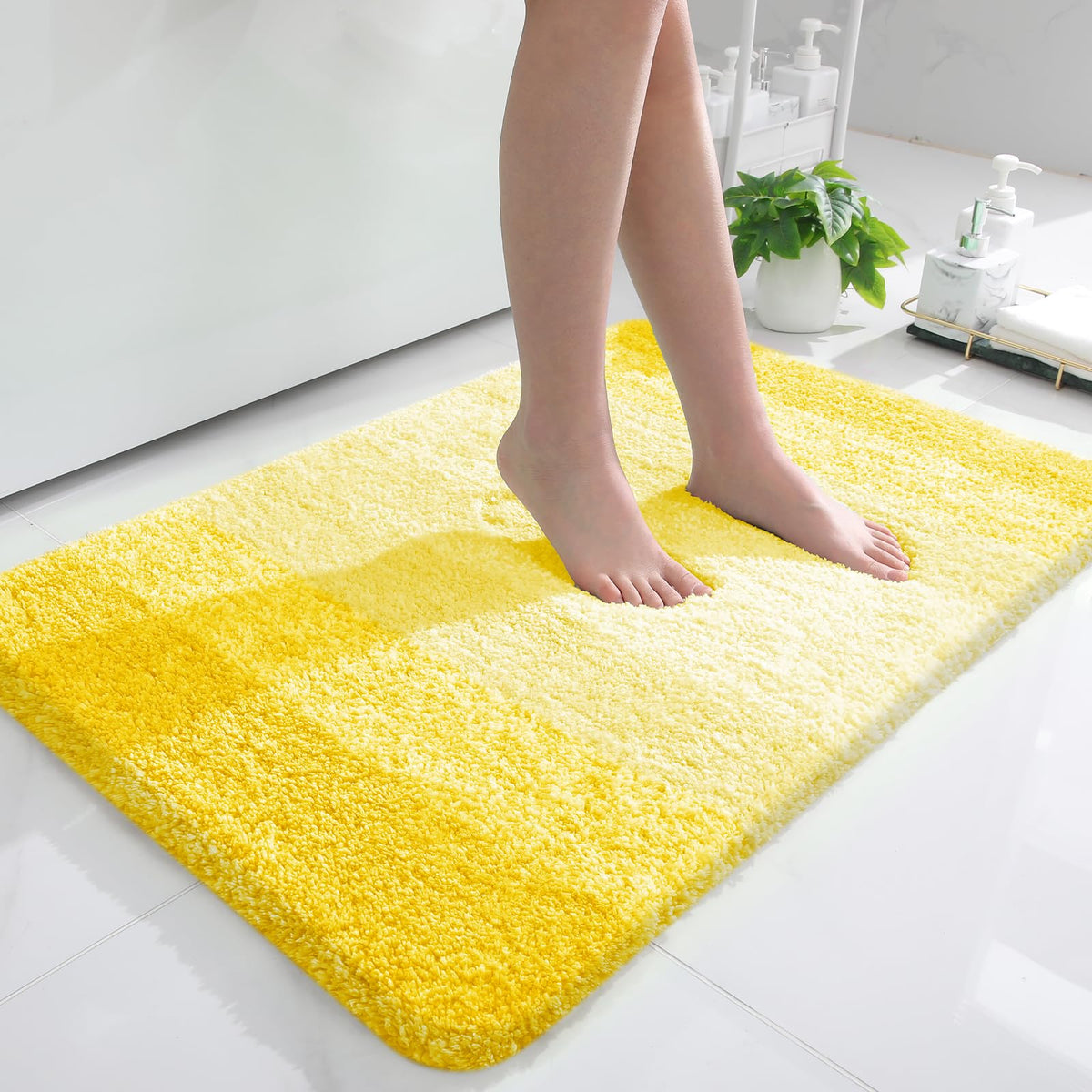 Olanly Luxury Bathroom Rug Mat 36X24, Extra Soft And Absorbent Microfiber Bath Rugs, Non-Slip Plush Shaggy Bath Carpet, Machine