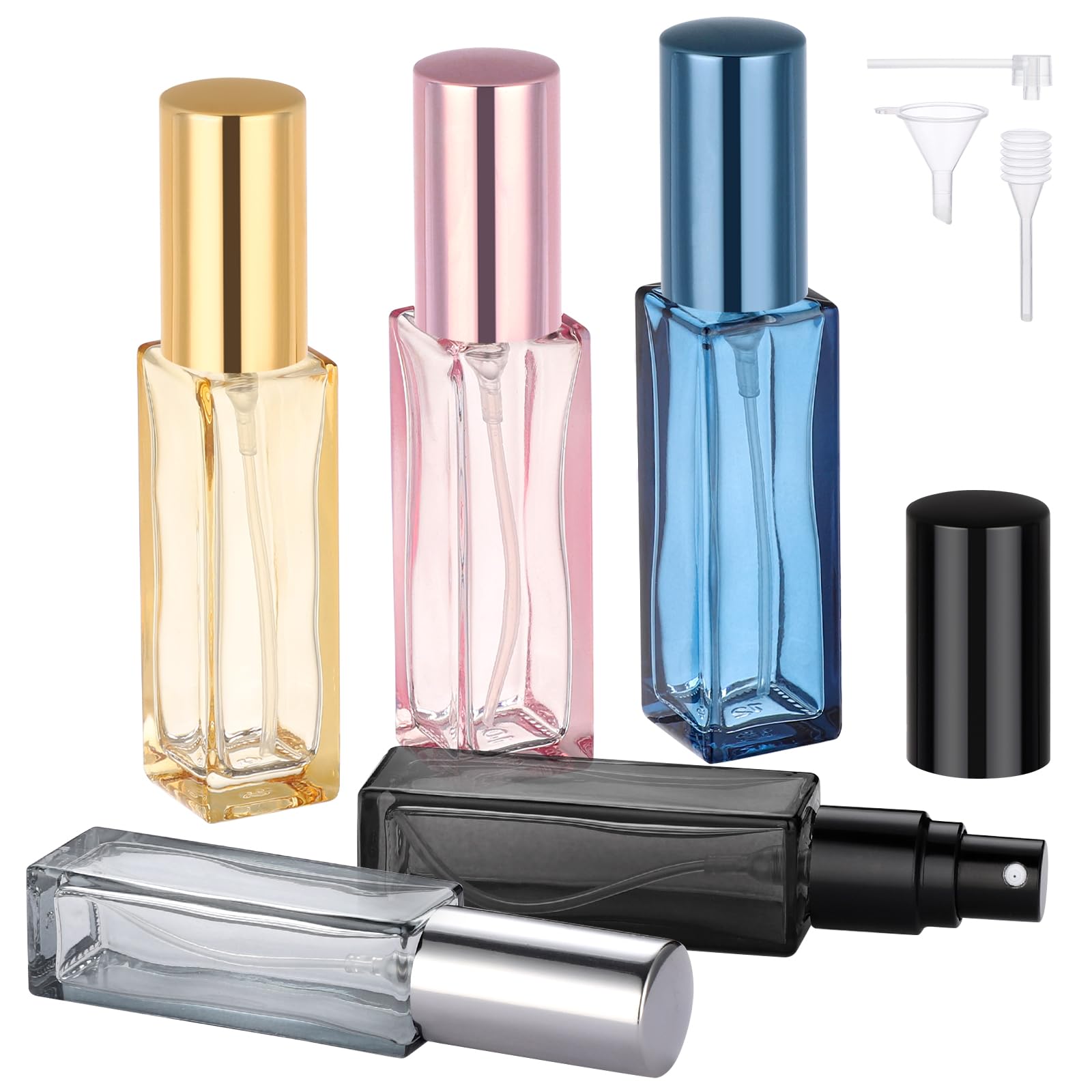 Segbeauty 0.34Oz Small Perfume Bottle Refillable, 5 Packs Portable Glass Perfume Atomizer Sprayer, 10Ml Mini Cologne Bottles Emp