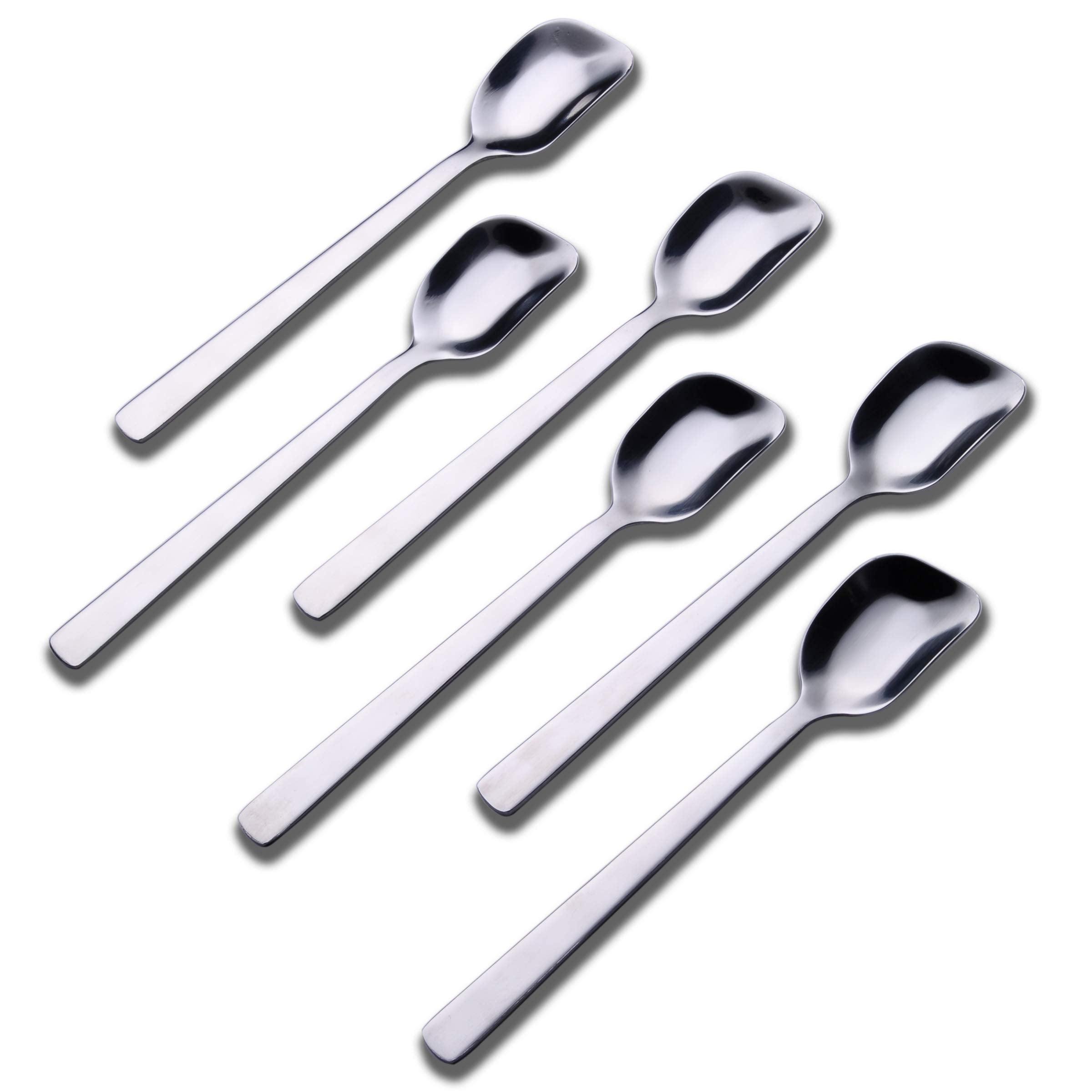 Gogeili Yogurt Spoon, Stainless Steel Gelato/Ice Cream Spoon, Fruit Spoon, Dessert Spoon, 6.4-Inch, Set Of 6