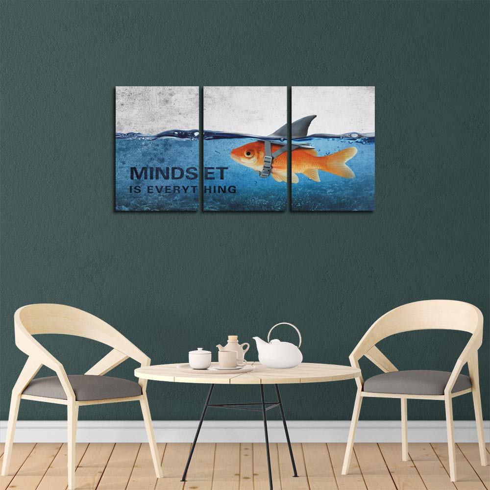 3 Panels Inspirational Canvas Painting Wall Art Motivational Wall Art Success Framed Poster Grind Hustle Positive Quotes Wall Poster Office Inspirational Wall Decor for Home Living Room 36''W x 16''H