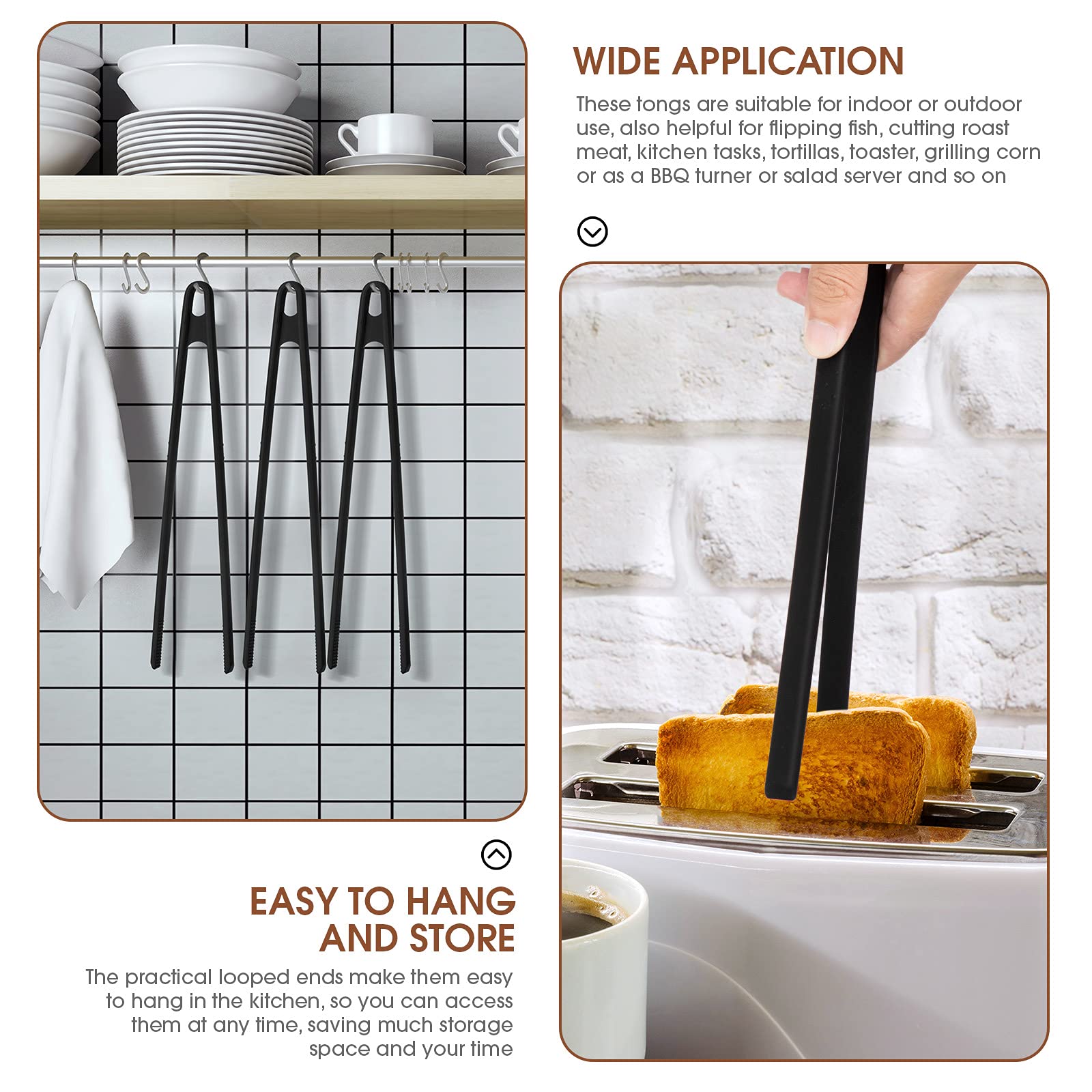 Silicone Trivet Tongs 11.8 Inch Non-Stick Silicone Food Tongs Kitchen Cooking Tongs Heat Resistant Barbecue Grilling Tongs For P