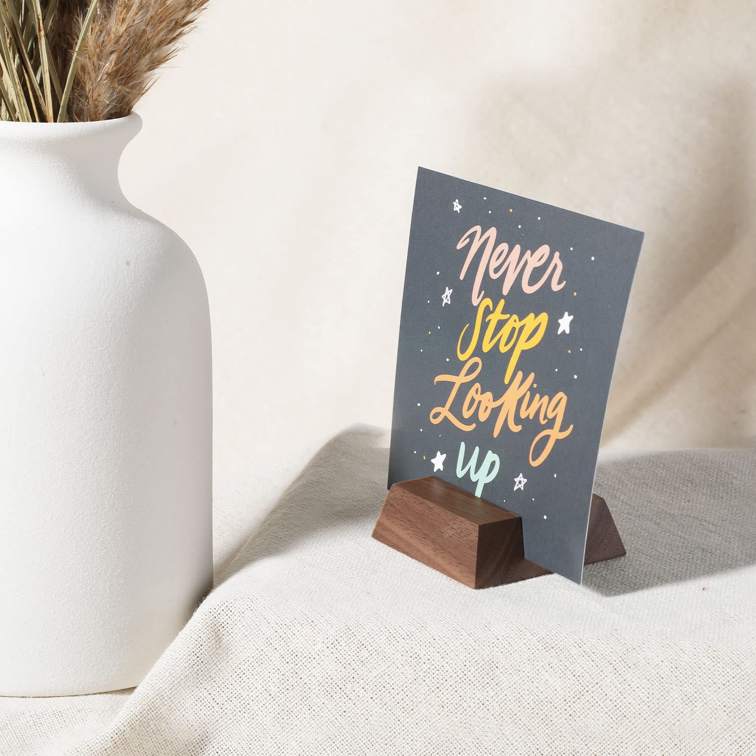 Uniqooo Wood Stand For Cardstock, Wedding Table Numbers Holders, Photo Holder, Photo Display Stand For Event Decor, Retail Shop,