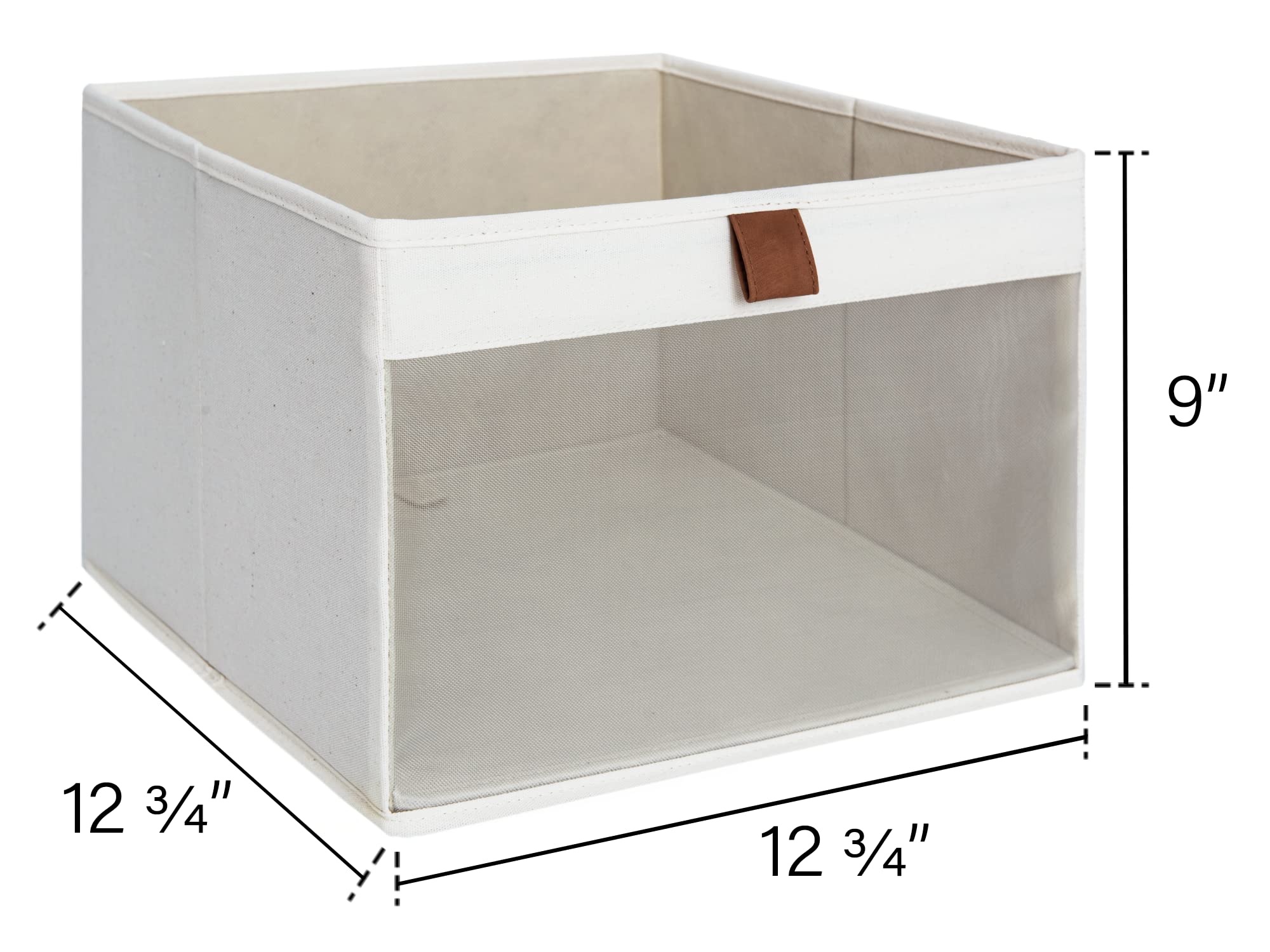 Storageworks Closet Storage Bins With Clear Window And 2 Handles, Foldable Clothing Bins For Shelves, Large Fabric Organizer, Be