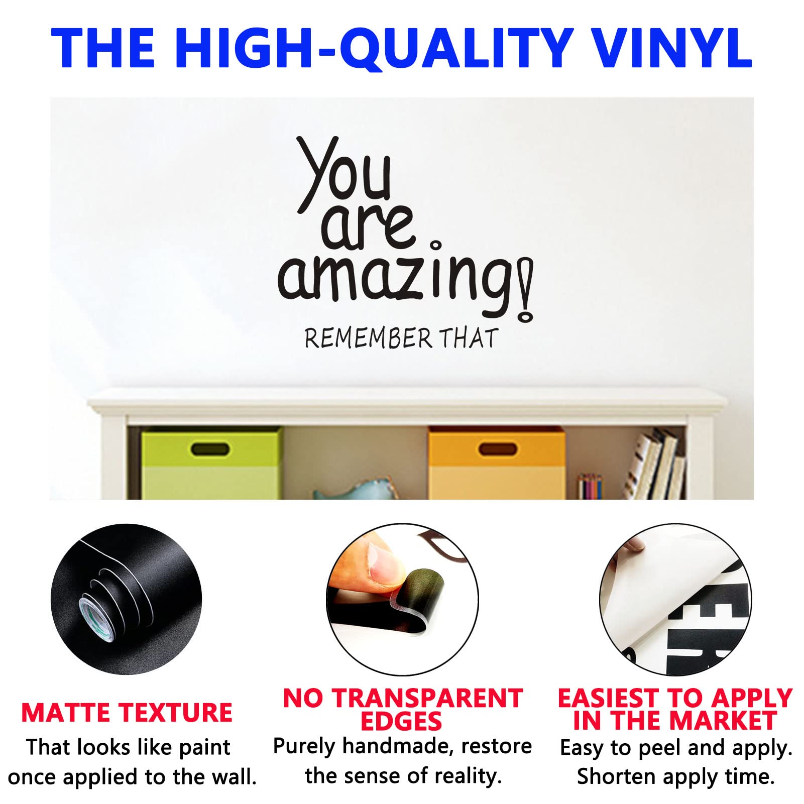 Inspirational Wall Stickers, Motivational Wall Decals, (Easy To Apply), Quotes Kids Boys Girls Toddlers Teen Men Women, Living R