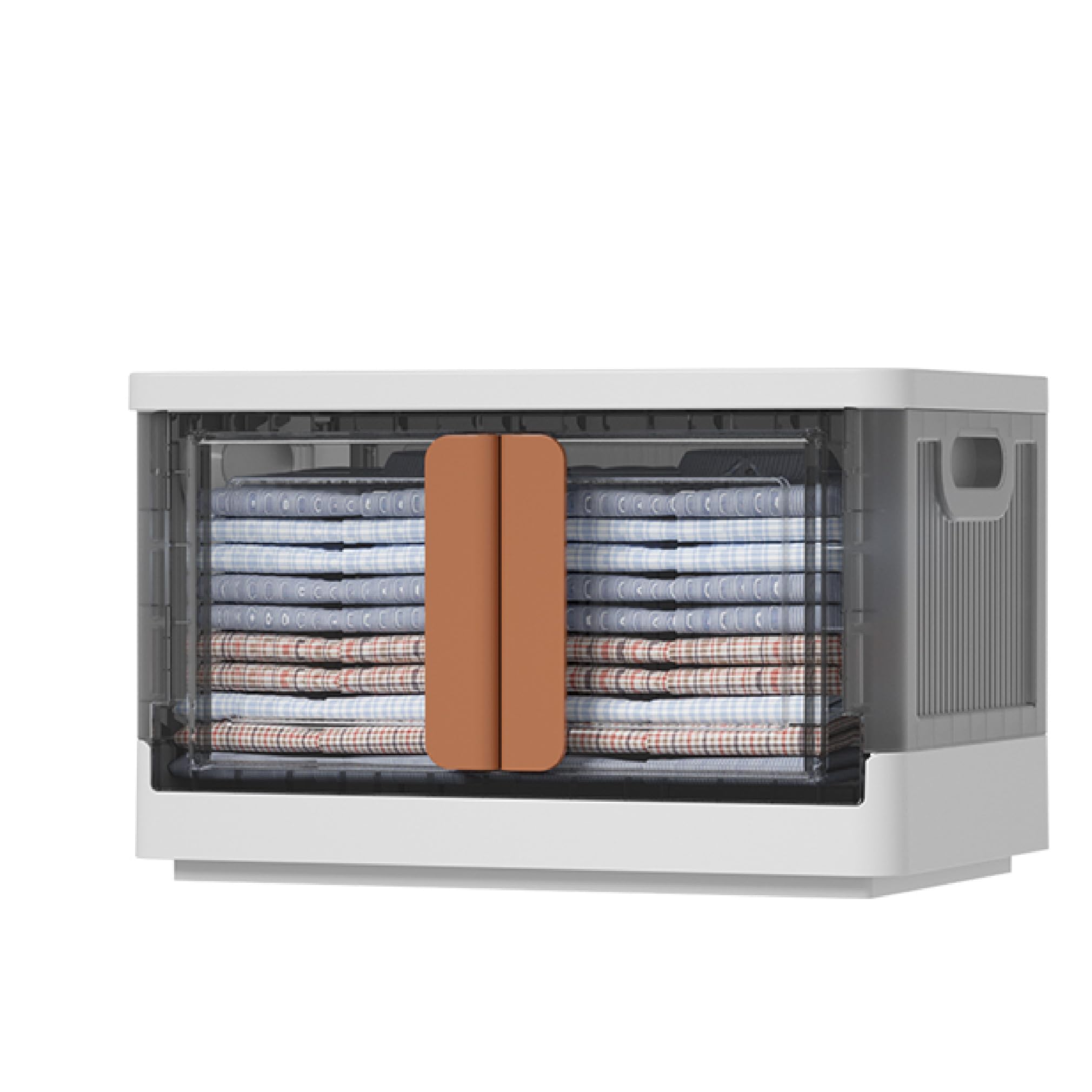 Wondersome Collapsible Storage Bin - Large 8.5-Gallon/33.8-Quart Heavy-Duty Stackable Wheeled Clothing, Shoe, Bedroom, Office Or