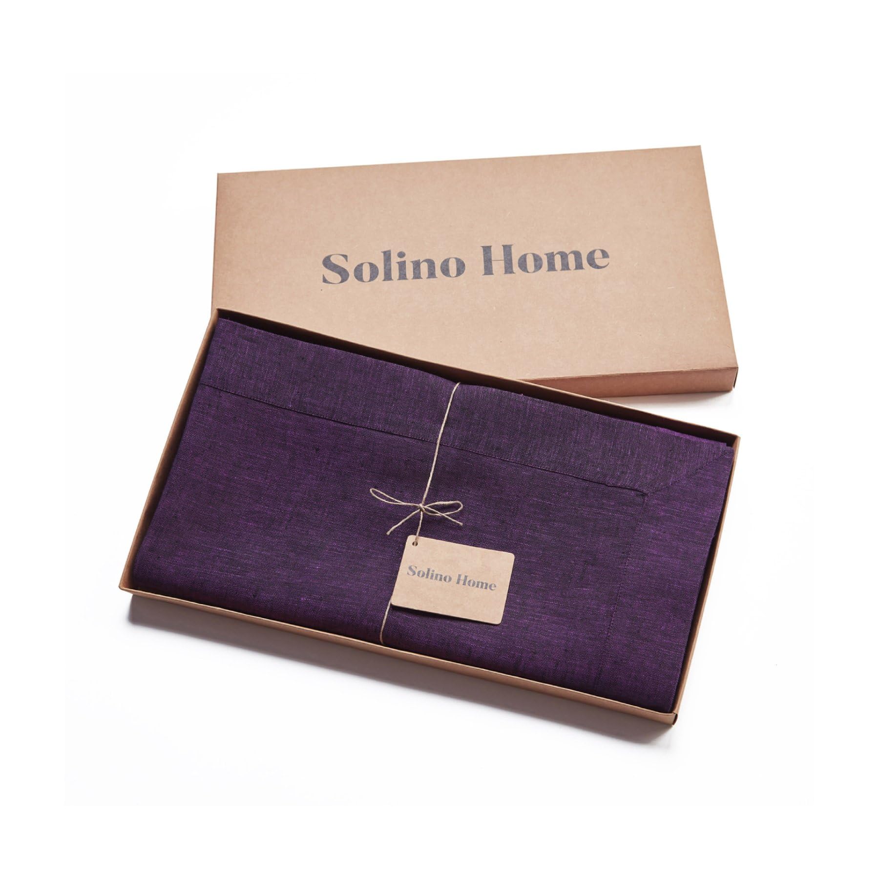 Solino Home Linen Tablecloth 54 X 72 Inch - 100% Pure Linen Grape Tablecloth - Machine Washable Rectangle Tablecloth For Fall, H