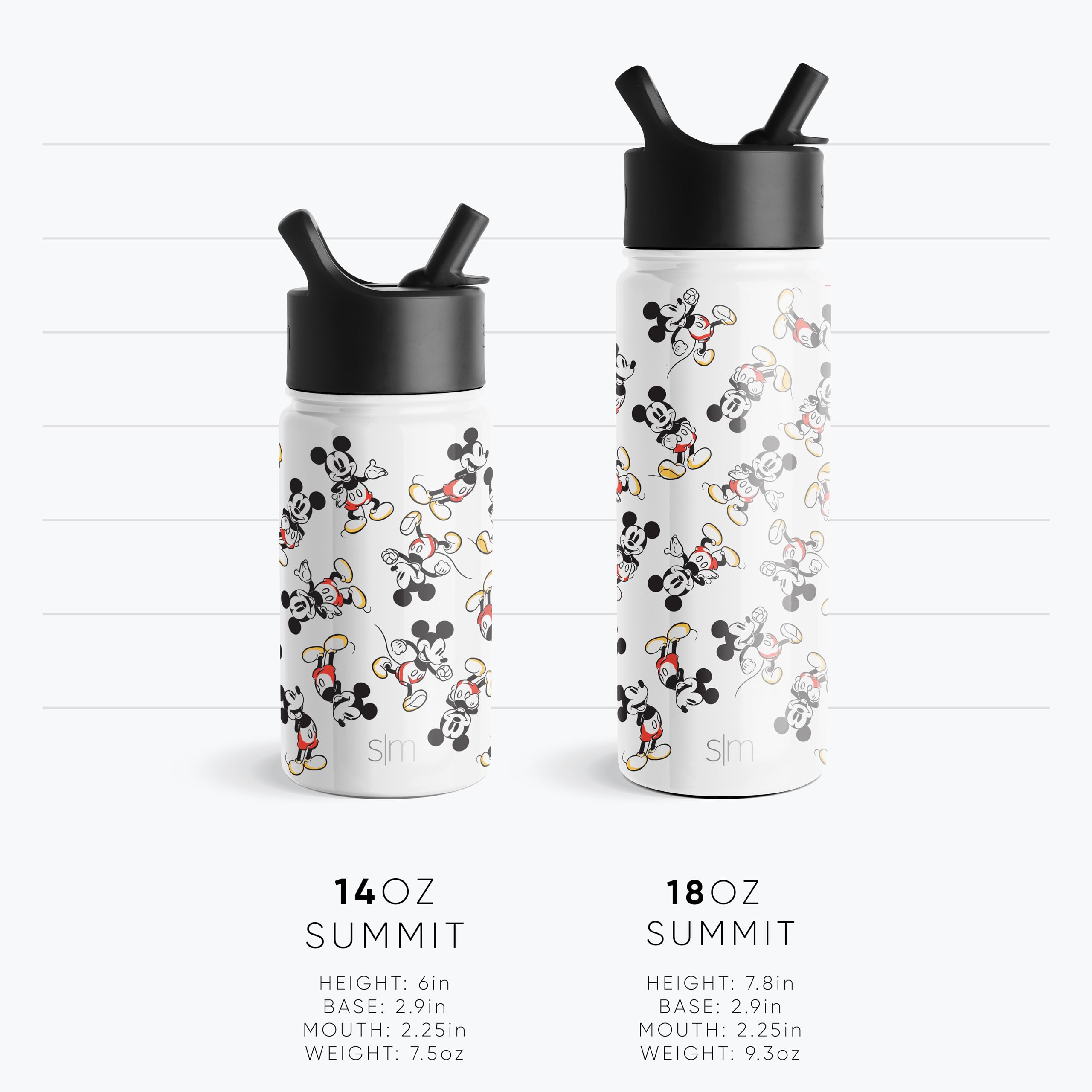 Simple Modern Disney Princess Kids Water Bottle With Straw Lid | Reusable Insulated Stainless Steel Cup For Girls, School | Summ