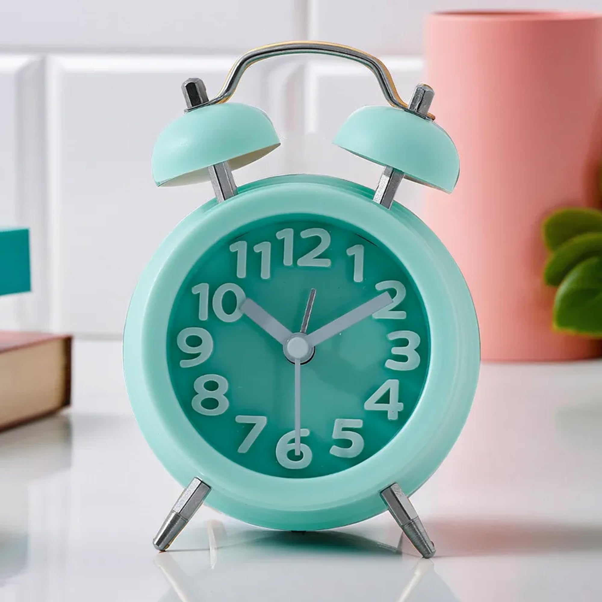 The Better Home Analog Alarm Clock (10Cm) | Loud Mini Clock For Heavy Sleepers, Students, Kids | Twin Bell Table Clock For Bedro