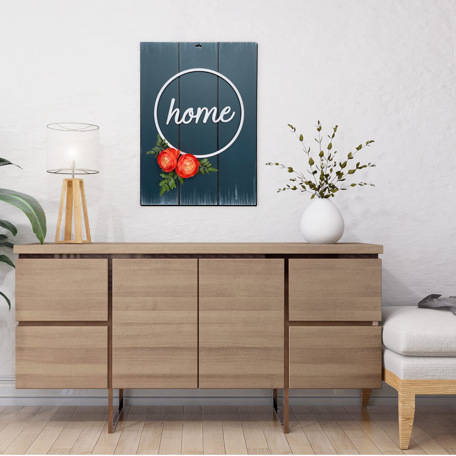 Chalk My Theme Home Rectangular Rustic Blue Wall Art