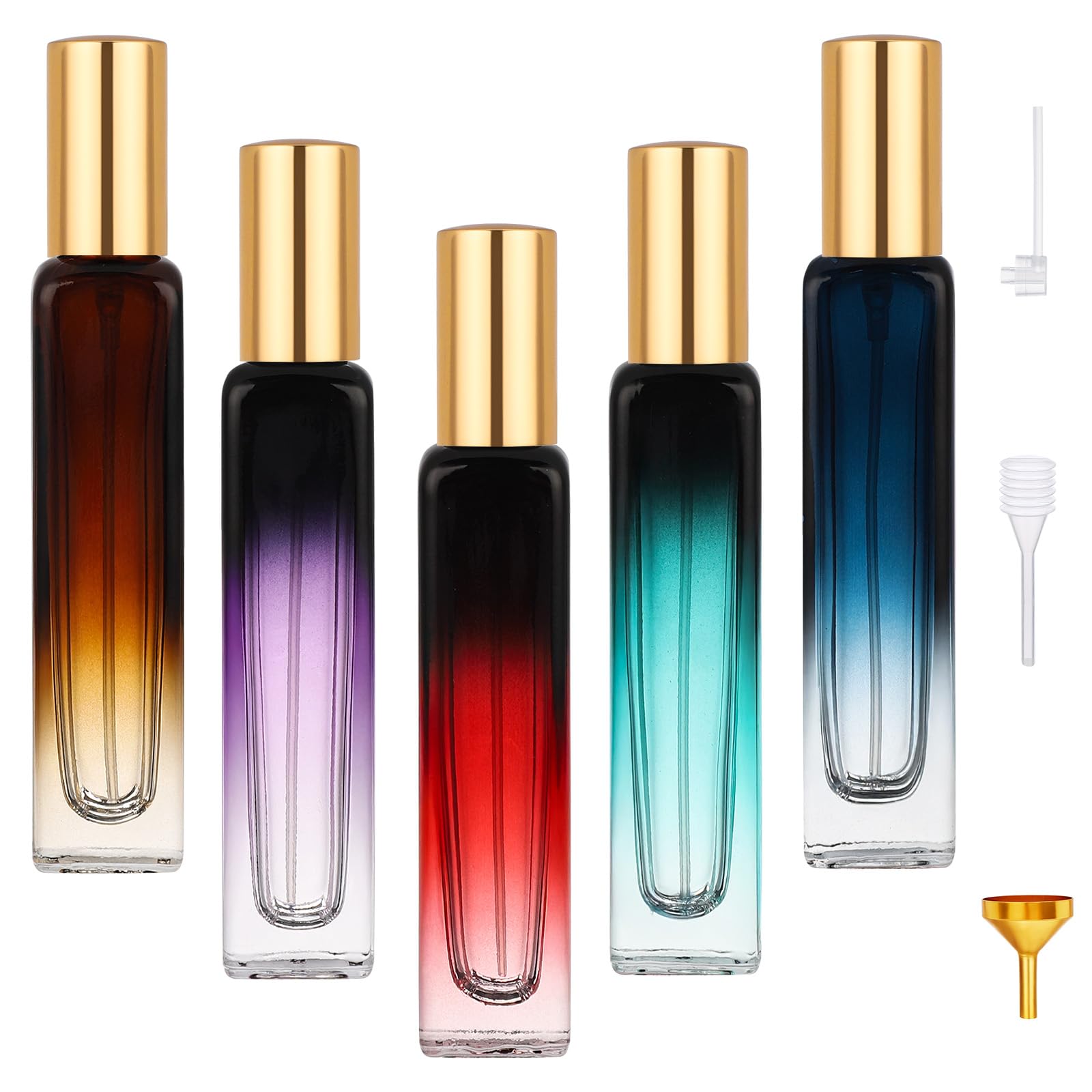 Segbeauty 0.5Oz Empty Refillable Travel Perfume Bottles, 5Pcs Glass Travel Size Perfume Atomizer, 15Ml Small Cologne Sprayer Set