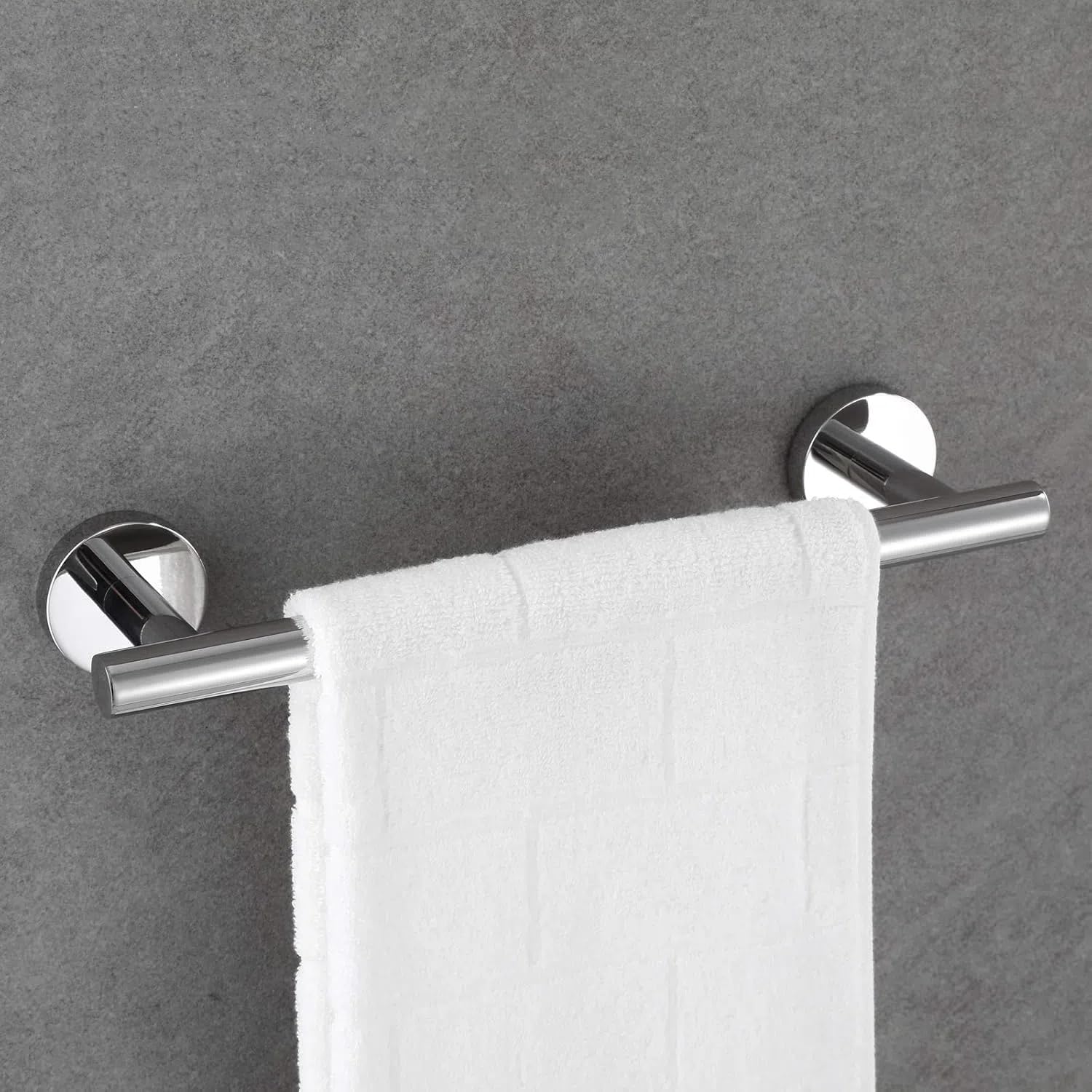 USHOWER Polished Chrome Towel Bar  9-Inch Towel Racks for Bathroom Wall-Mounted  SUS304 Stainless Steel Towel Rod Modern Home Decor (Total Length 12-Inch)