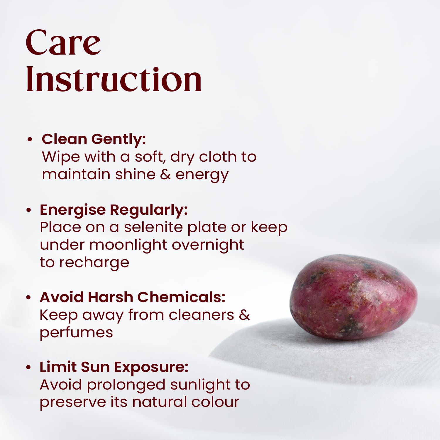 Astrotalk Rhodonite Tumble | Heart Chakra Stone for Emotional Healing, Self-Love & Compassion | Office Table Decoration & Living Room Showpiece | Gift for Man & Woman