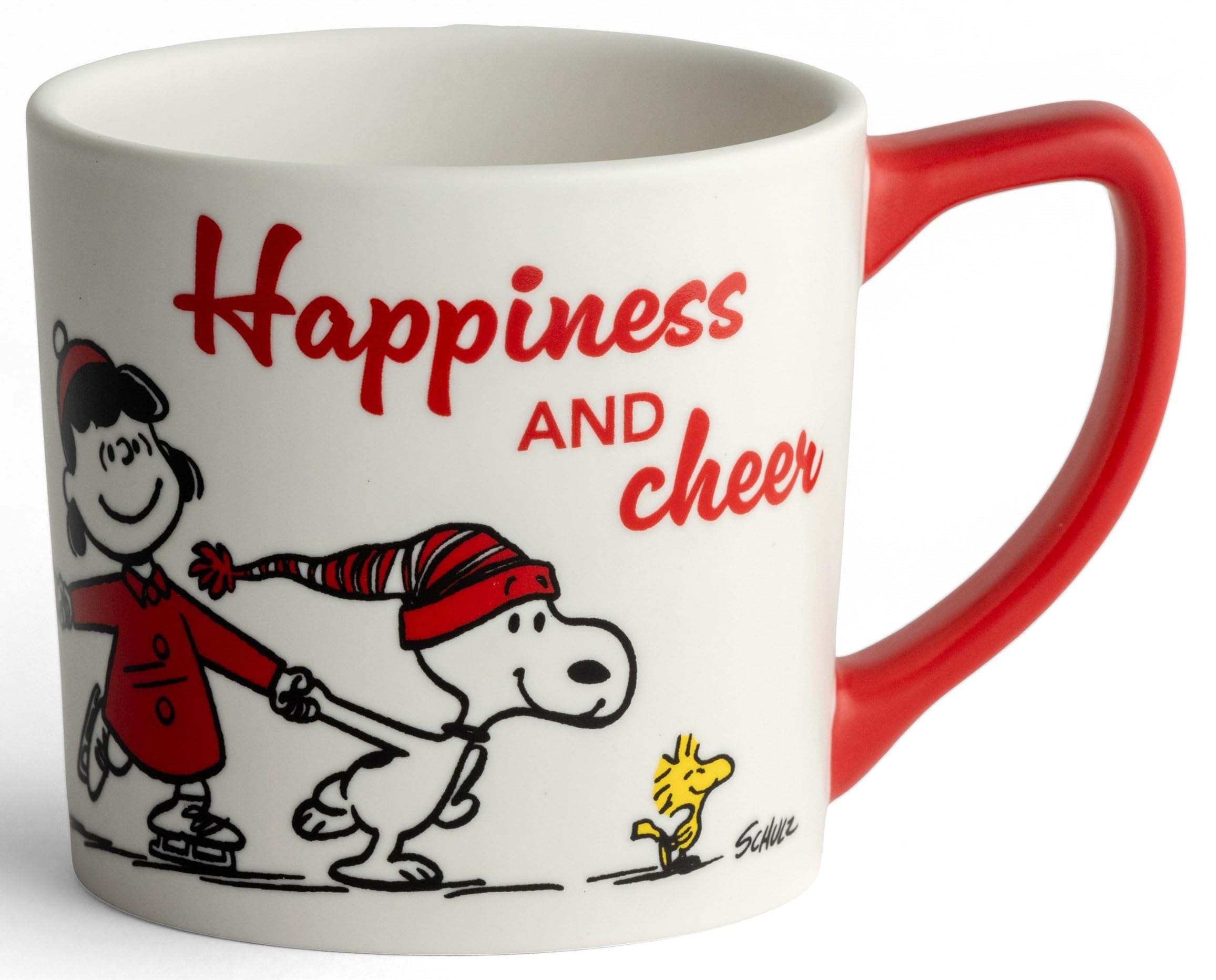 DaySpring - Peanuts - Happiness And Cheer Ceramic Mug, 14oz, Red
