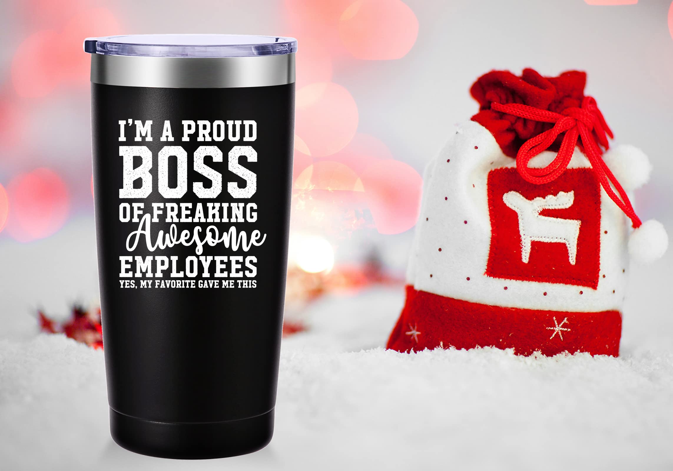 AMZUShome I Am A Proud Boss Travel Mug Tumbler.Funny Boss Day Office Gifts.Moving Appreciation Retirement Birthday Christmas Gifts For Men Women Boss Boss Lady From Employees(20oz Black)
