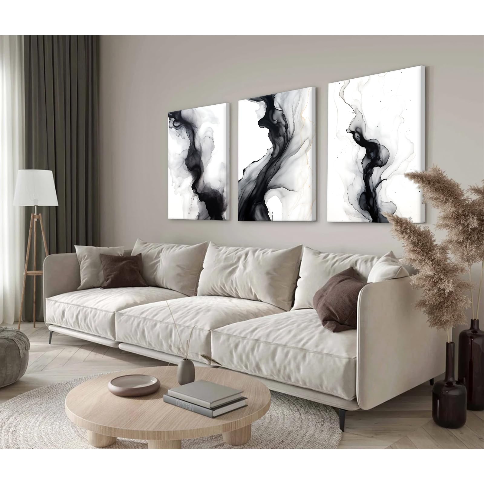 Black White Abstract Wall Art Decor Set Of 3 Modern Wall Art Minimalist Canvas Wall Decor Black White Abstract Prints Modern Pic