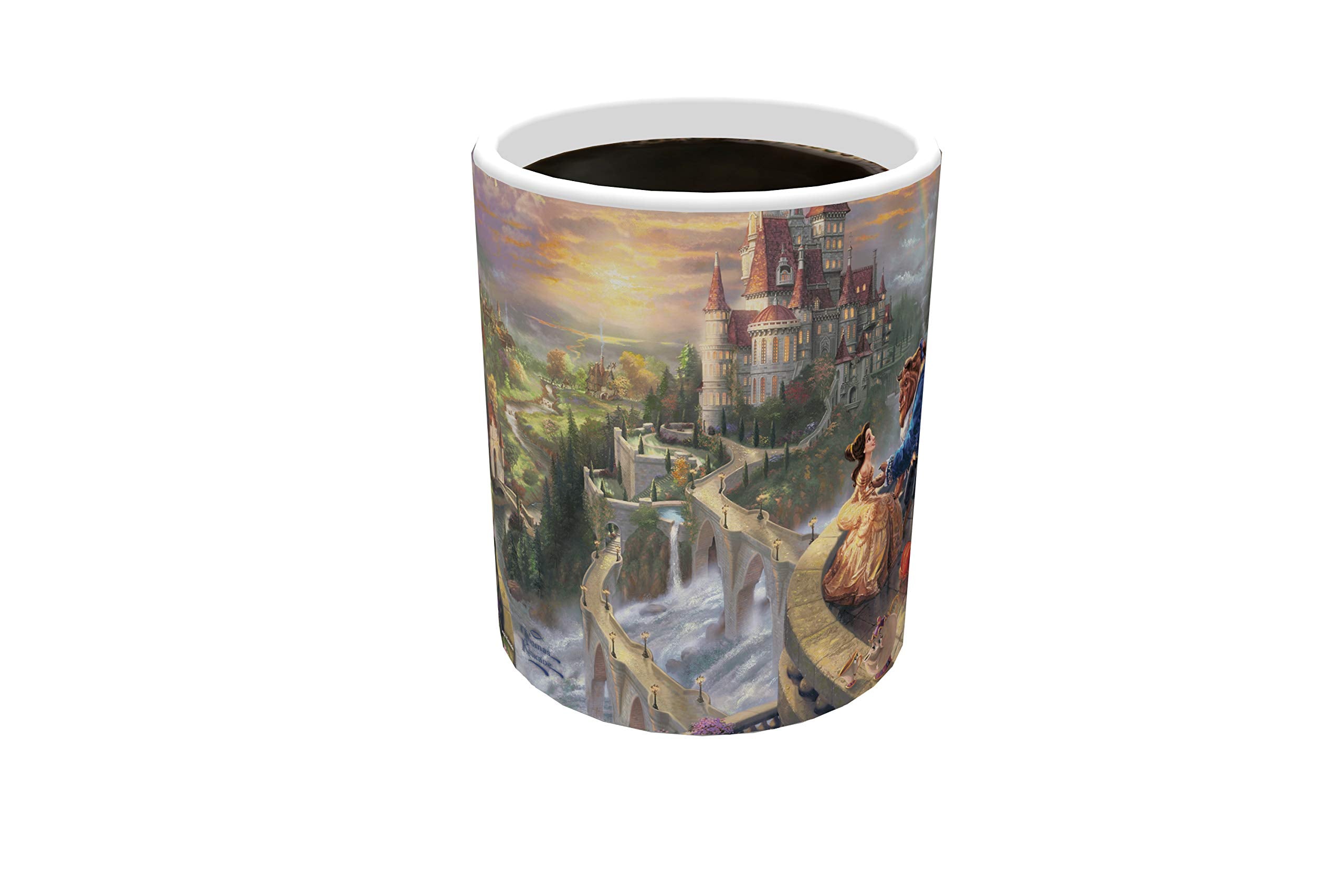 Thomas Kinkade's ''Beauty and the Beast Falling In Love'' Morphing Ceramic Mugs,11 ounces