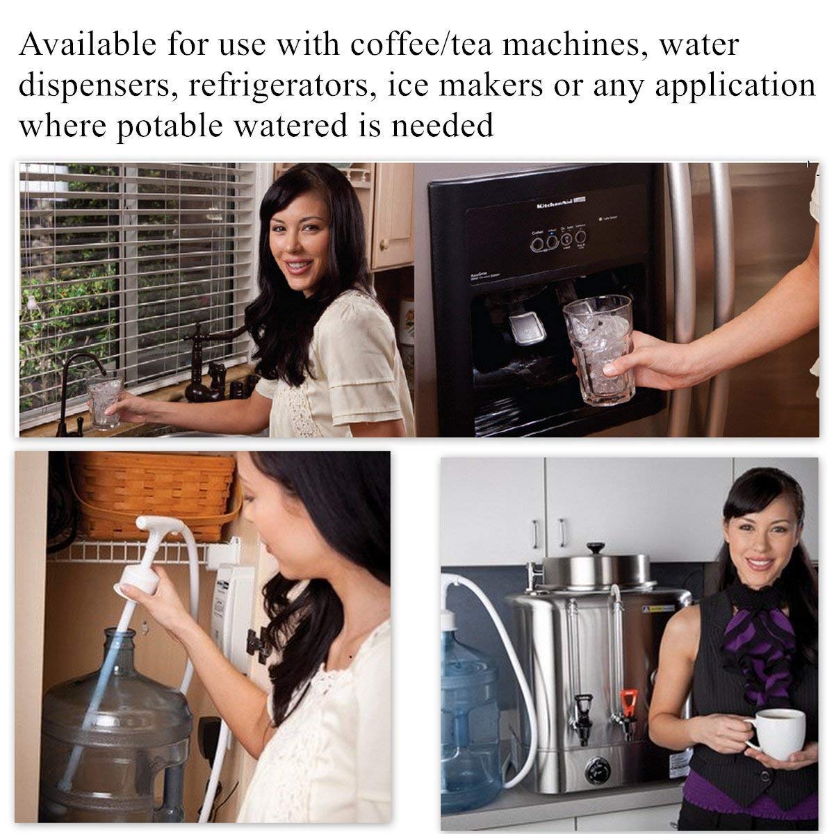 TDR FORCE 5 Gal Bottled Water Dispenser - Electric Pump & Refrigerator System, Small, White, Model BW1000A-1