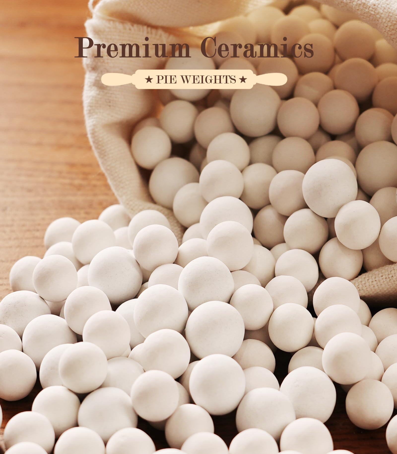 1.1Lbs Pie Weights For Baking Crusts,Ceramic Baking Beans For Blind Bake, Perfect Pie Crust Baking Tools,Reusable Ceramic Stonew