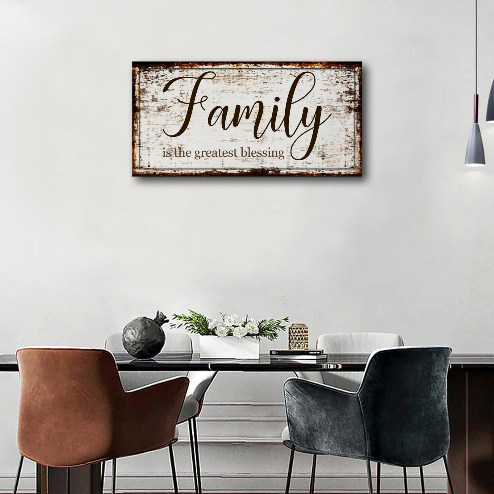 Family Quotes Wall Art For Living Room-Family Is The Greatest Blessing Painting-Family Sign Wall Decor-Rustic Picture Canvas Pri
