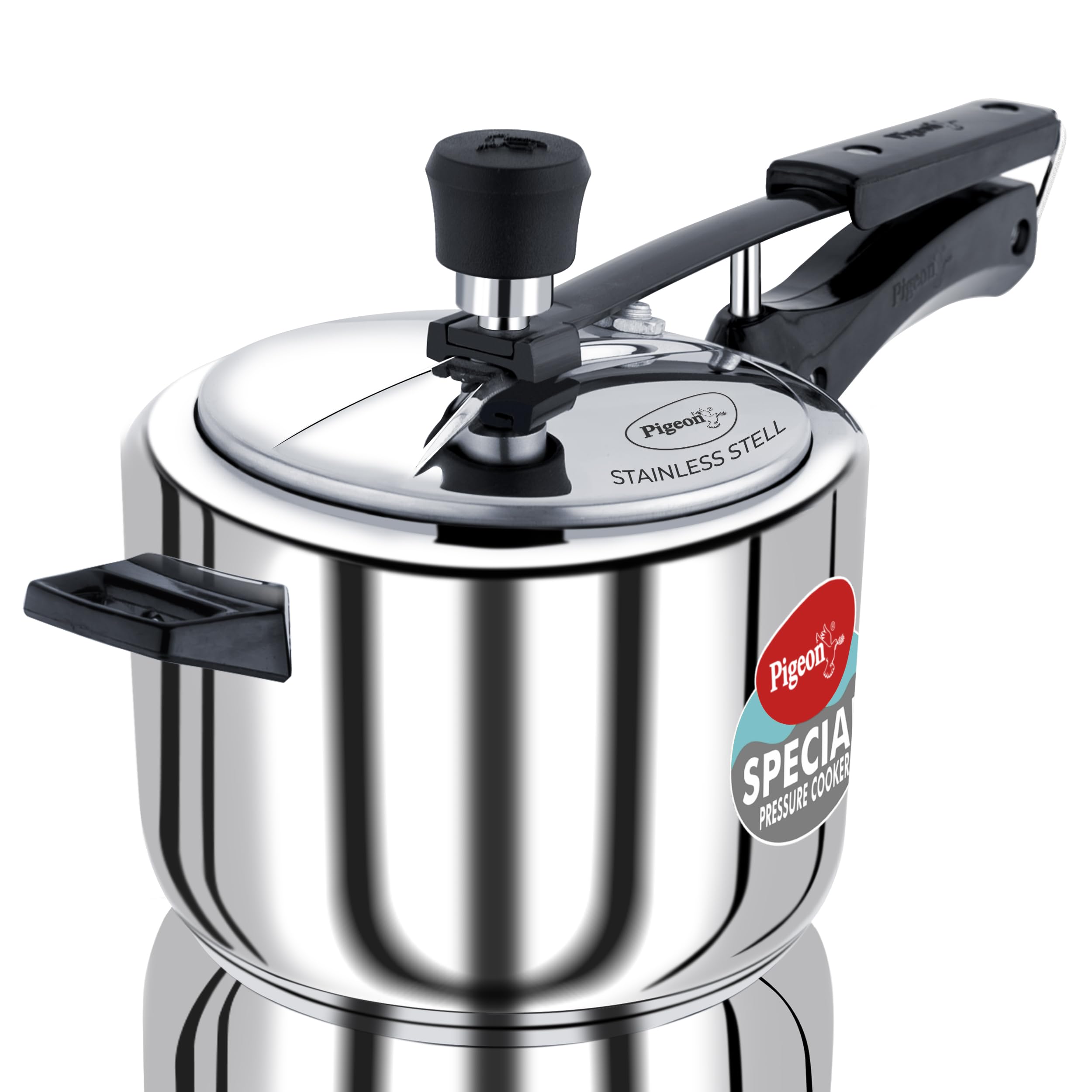 Pigeon Special Pressure Cooker Stainless Steel Inner Lid 5 Litre Capacity Sandwich Bottom Induction And Gas Stove Compatible Wit