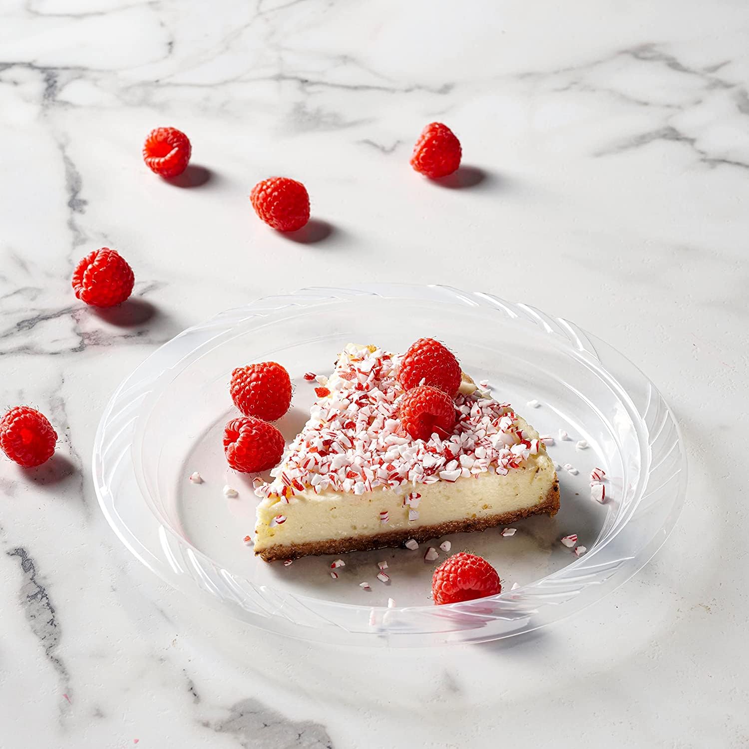 Munfix 6 Inch Clear Plastic Plates 100 Bulk Pack - Disposable Cake Plates For Dessert & Appetizers, Bbq, Party, Travel And Event