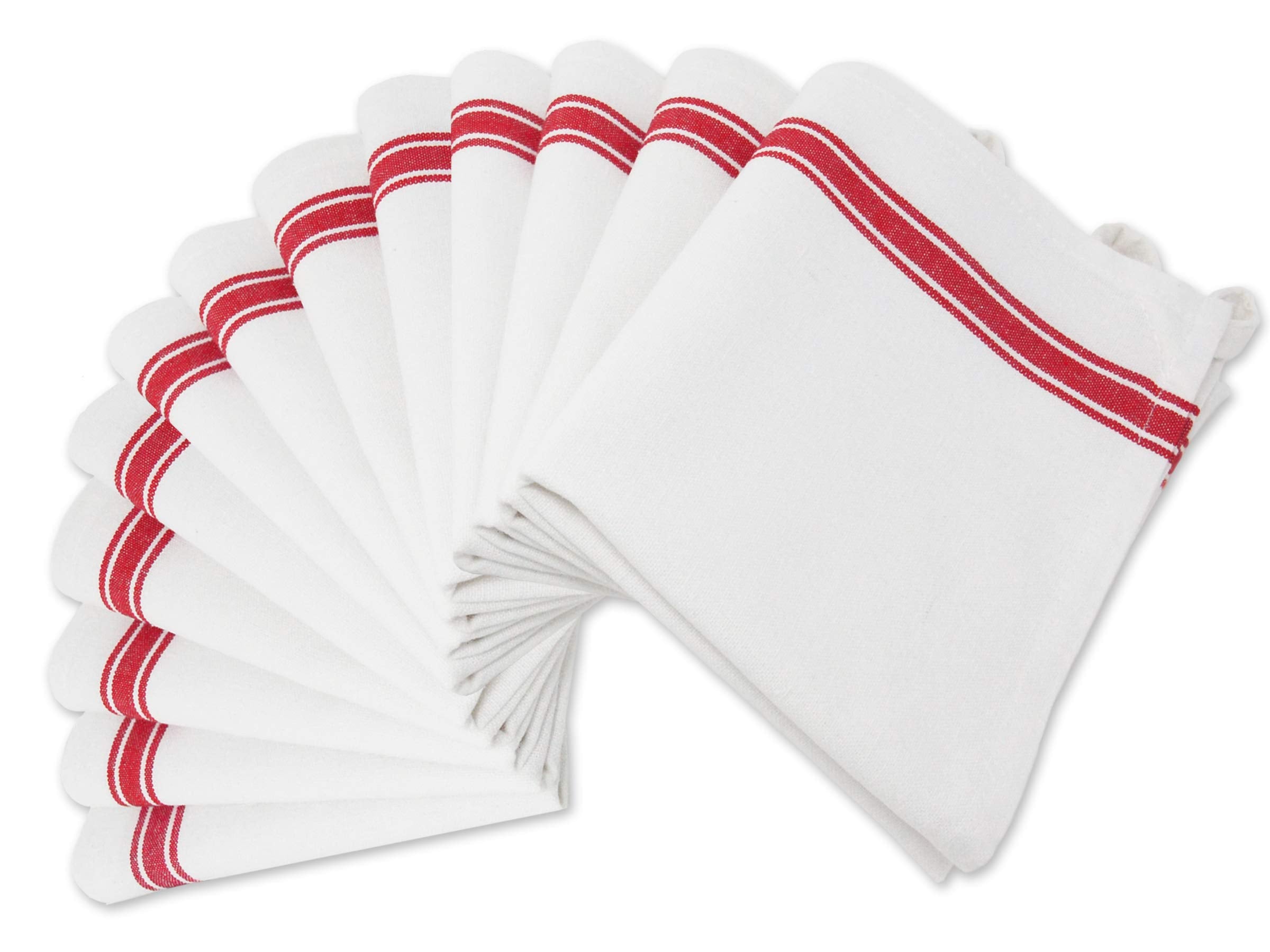 Aunti Em'S Kitchen Dish Towels Set (13 Pack) Natural Cotton Fabric For Embroidery - Zero-Lint Cloth For Drying Glasses, Plates,