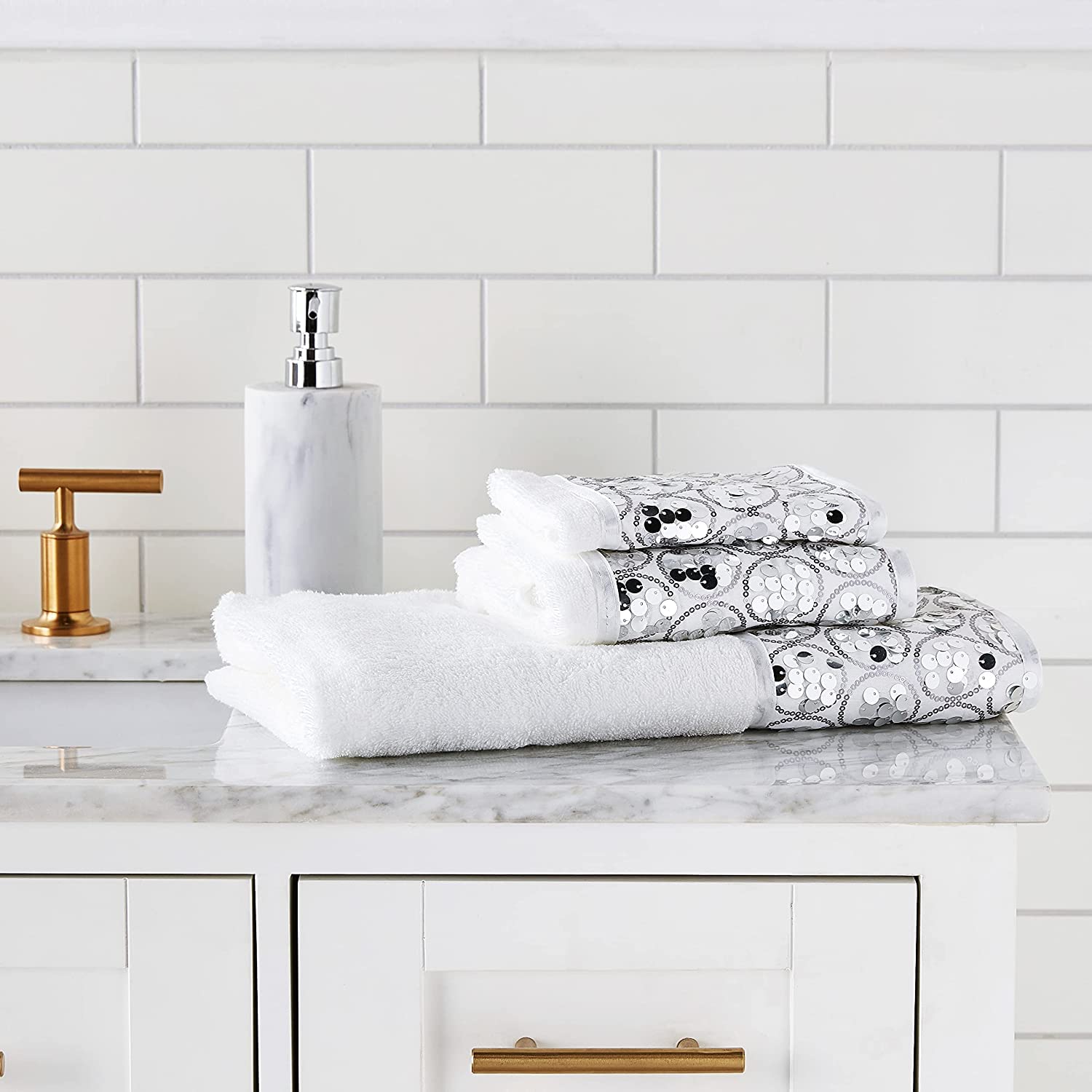 Zahari Home Sinatra 3 Piece Bathroom Towel Set Bath Towel Hand Towel Wash Cloth Absorbent, White