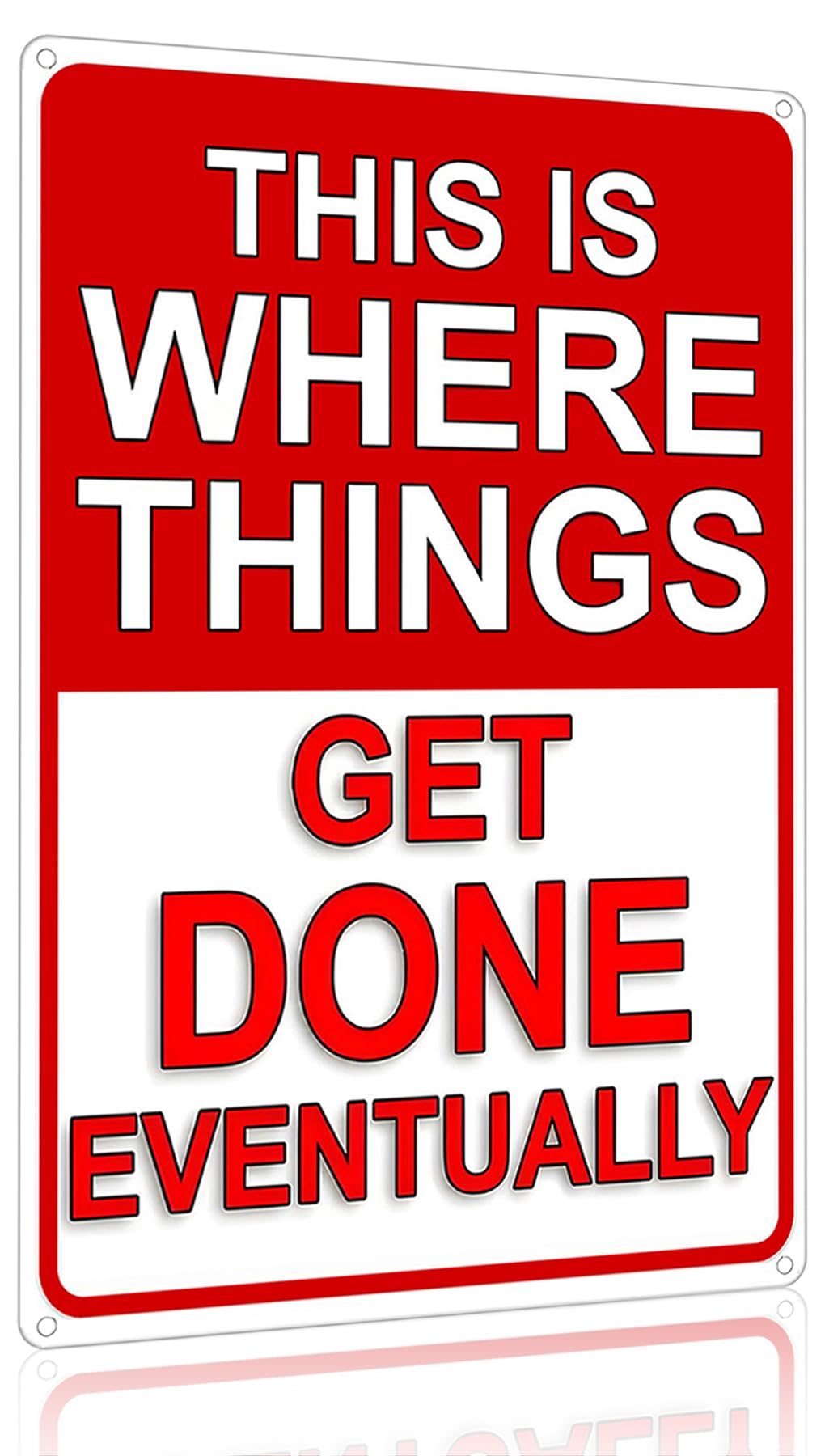Crazysign Men Gifts Funny This Is Where Things Get Done Eventually Tin Sign for Man Cave Garage Office Workshop Decor 8x12 Inch 