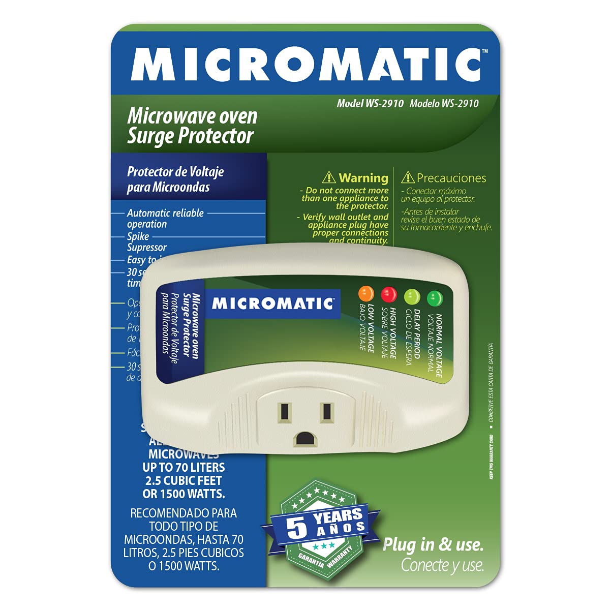 Micromatic Ws-2910 Electronic Voltage & Surge Protector For Microwave Oven