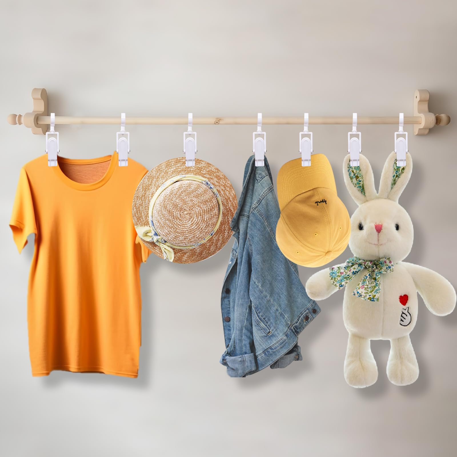 20 Pcs Plastic Swivel Hanging Hooks, Curtain Clips, Clothes Pins, Beach Towel Clips, Home Swivel Laundry Clips For Hats, Pants,