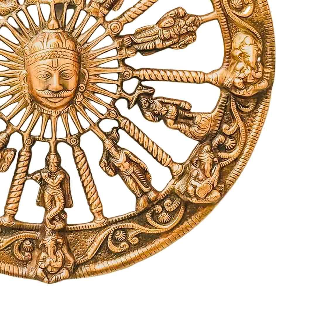 Apkamart Handcrafted Sun Wall Hanging | Surya Bhagwan Wall Decor For Vastu- Religious Article For Wall Decor And Gifts (Metal -