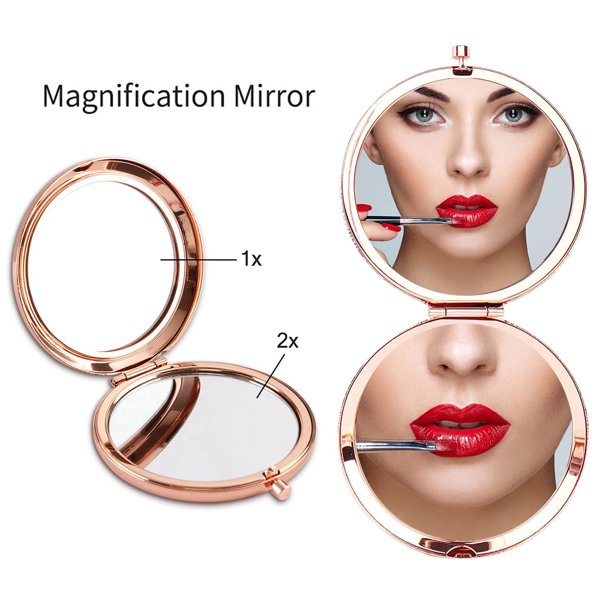Gaolziuy Compact Mirror, Rose Gold Special Aunt Hand Mirror, 2.5 Inches, Portable, Home Mirror For Mother'S Day, Birthdays