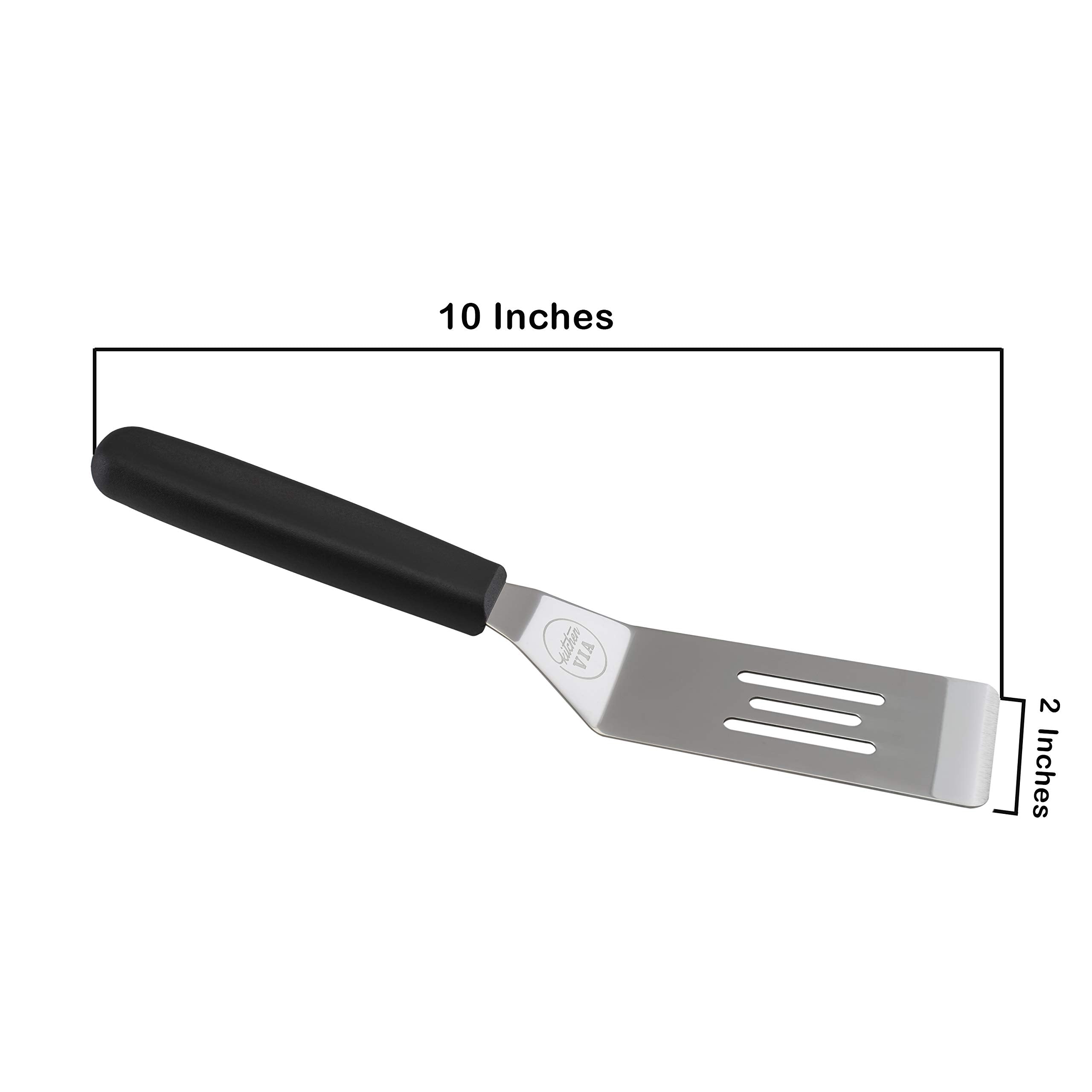 Kitchenvia Black Handle Cookie Spatula - Small, Non-Stick, And Heat-Resistant Handle For Perfect Pastries, Pancakes, And Pizza