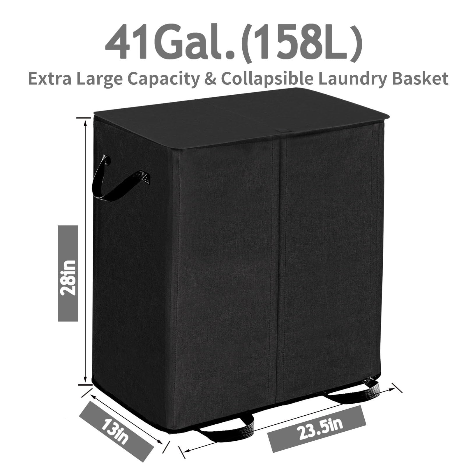 Bettmorrow Double Laundry Hamper With Lid And Removable Bags, Laundry Basket 2 Section, Double Hampers For Laundry, Large Divide