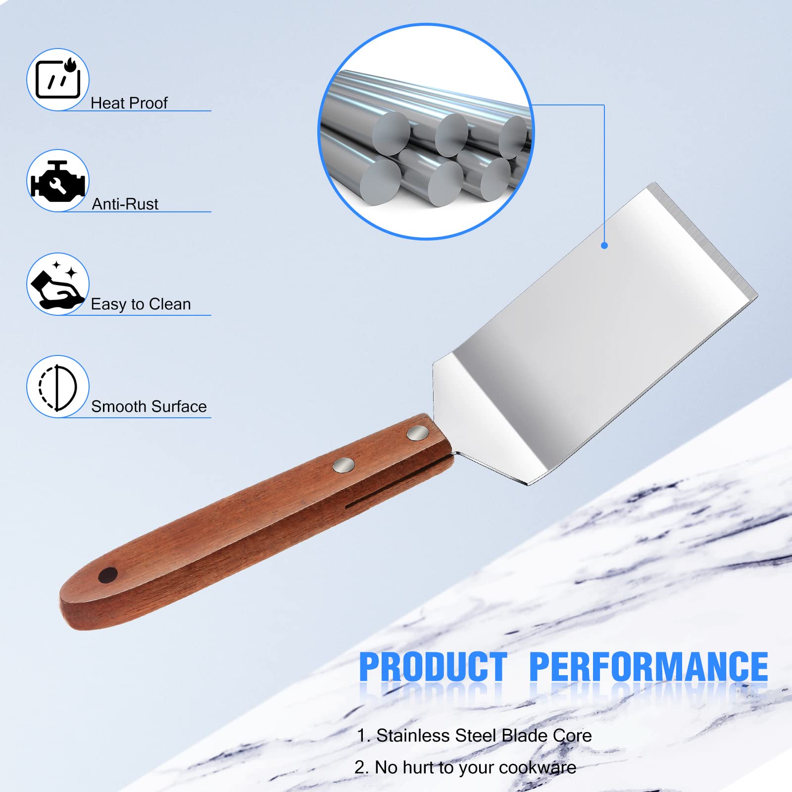 3 Pieces Stainless Steel Cooking Spatula Set Flat Top Metal Spatula Stainless Steel Wire Cheese Cutter Tool Slotted Spatula With