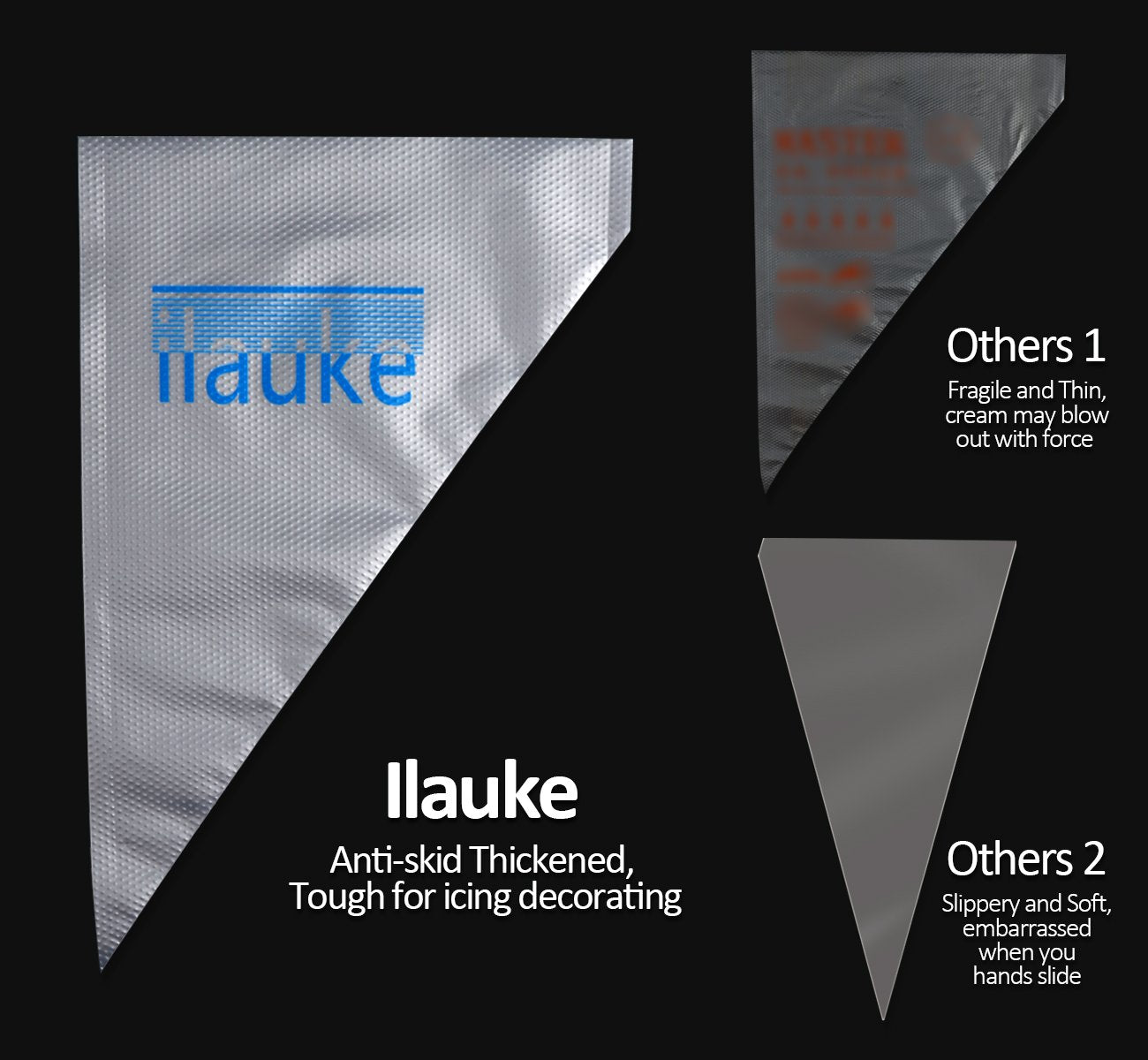 Ilauke Piping Bags, 100Pcs Pastry Bags 12 Inch Anti-Burst Piping Bags Disposable Icing Bags For Cupcake/Cream/Frosting/Cookie/Ca