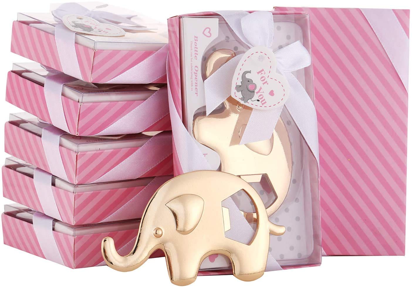 Dajamai 24 Pack Pink Elephant Bottle Opener Girl Baby Shower Party Favor For Guests Elephant Shaped Bottle Opener Baby Shower Fa