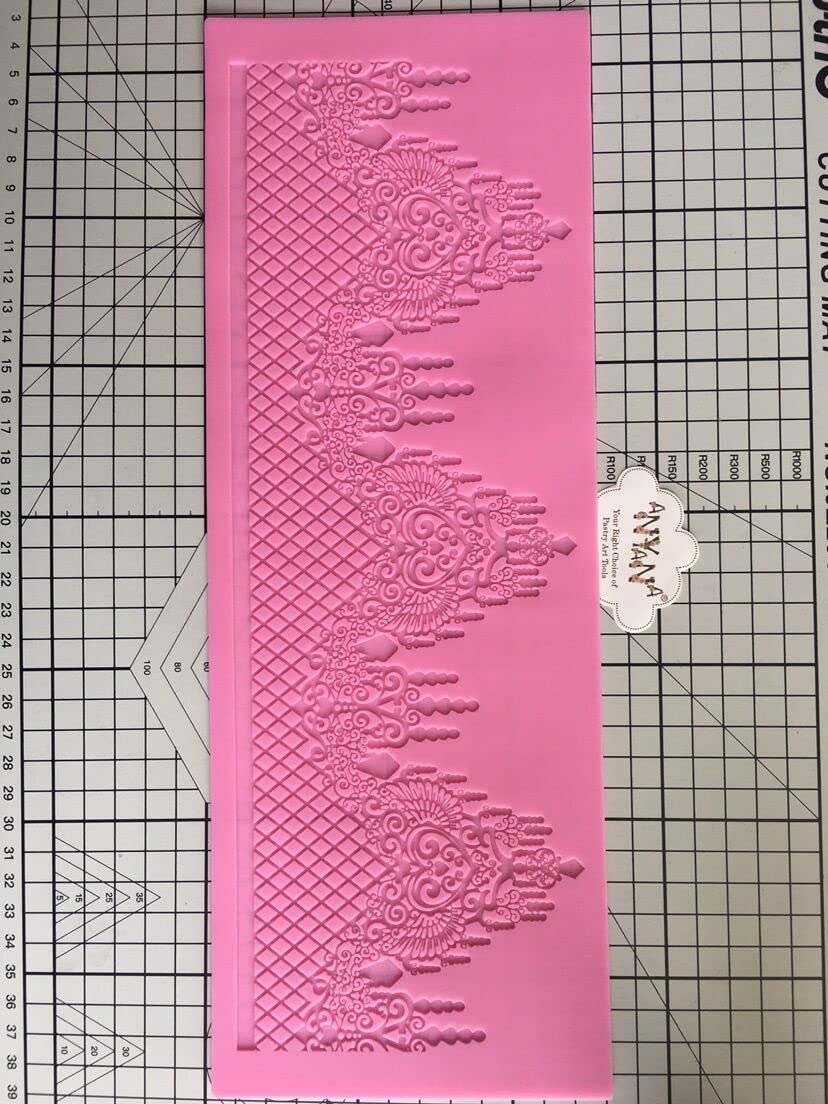 Anyana Novelty Giant Jewels Edible Lace Mat Silicone Imprint Mold Sugarcraft Wedding Cake Decorating Tools Impression Gumpaste T