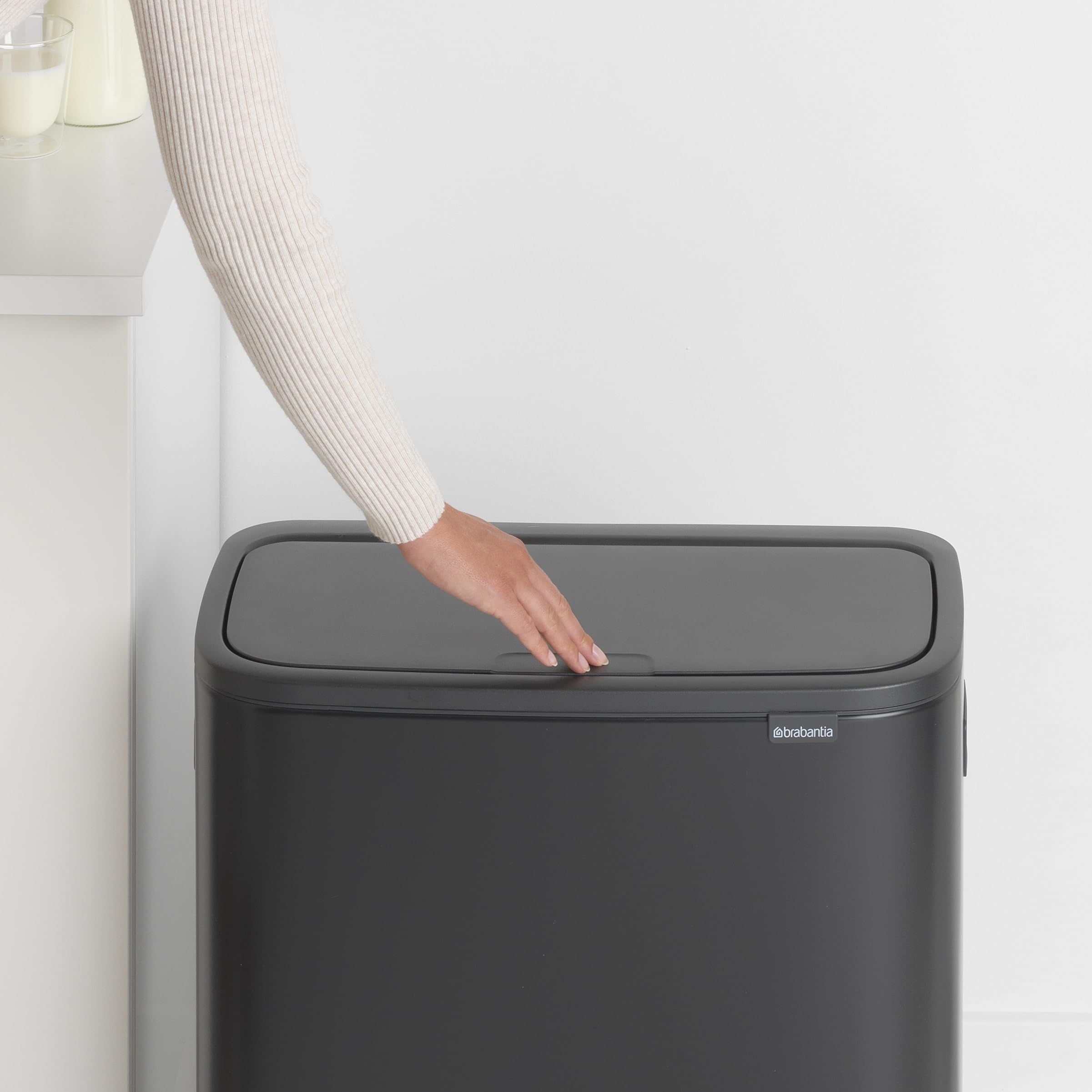 Brabantia Bo Touch Bin Recycling  2 x 30L  2 Inner Buckets (2x30L)  Matt Black