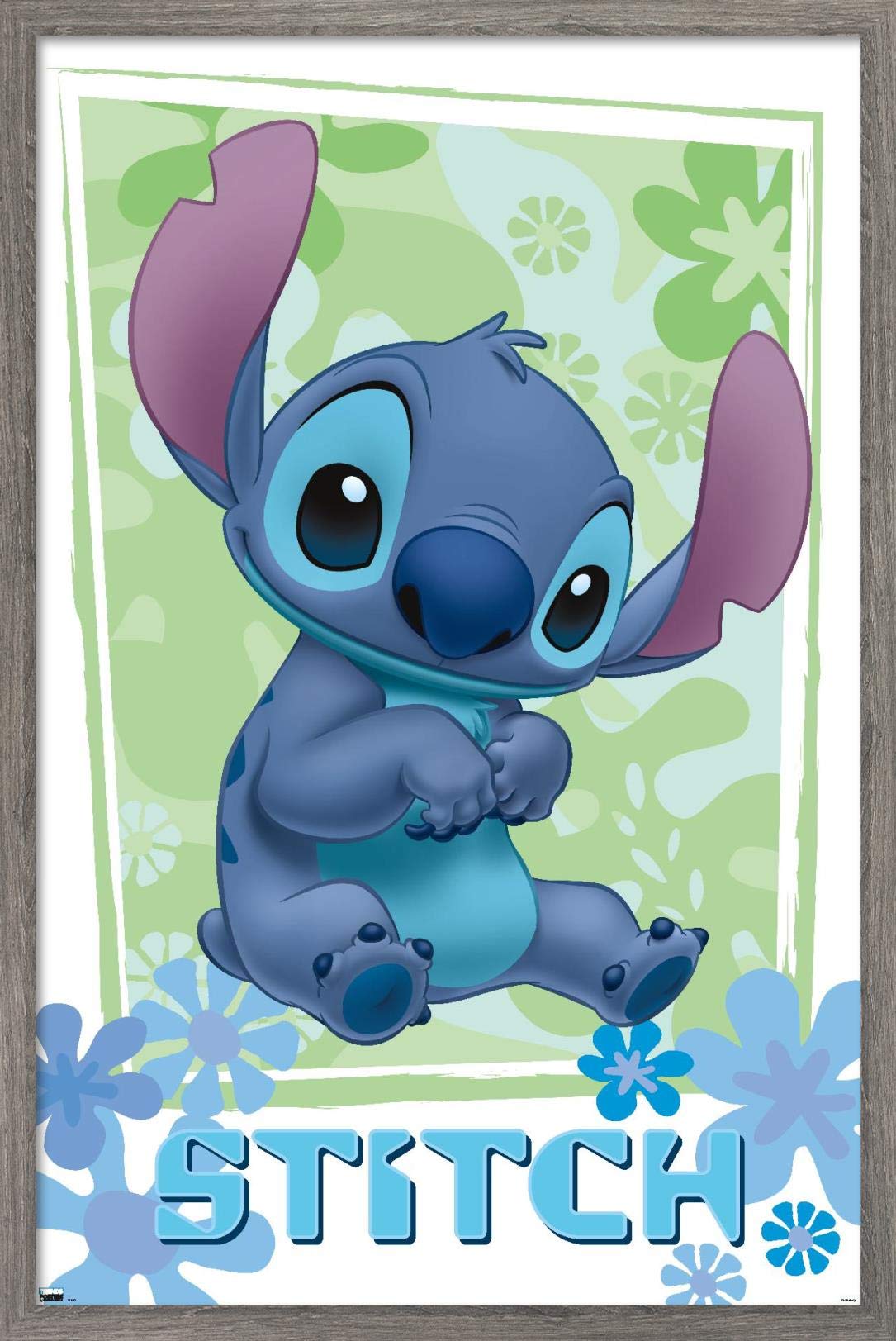 Trends International Disney Lilo And Stitch - Flowers Wall Poster, 22.375'' X 34'', Barnwood Framed Version