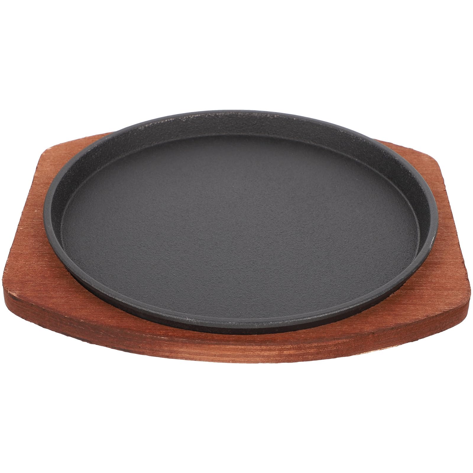 Fajita Plate Cast Iron Fajita Pan With Wooden Tray Sizzling Japanese Steak Plate For Home Restaurant